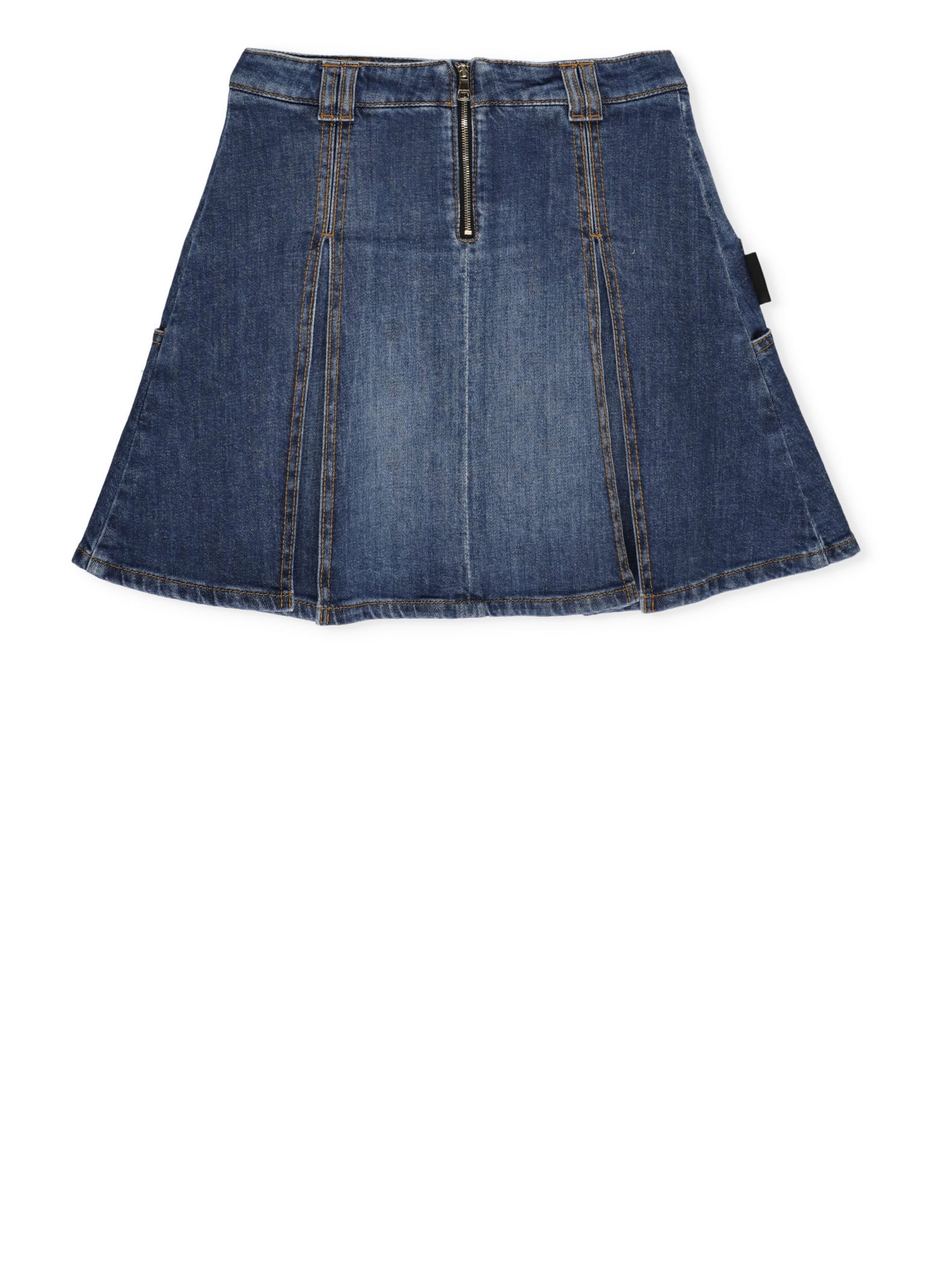 Shop Balmain Logoed Skirt In Blue
