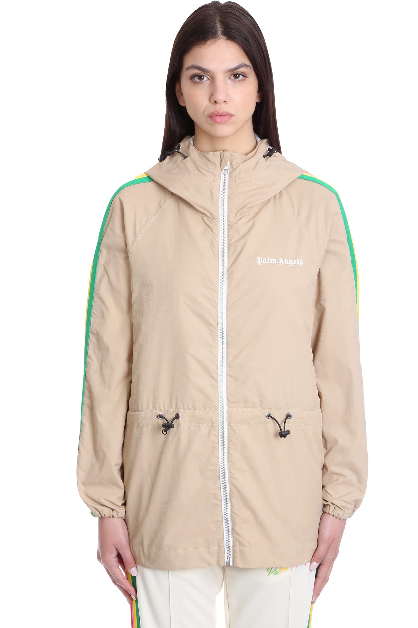 Palm Angels Casual Jacket In Beige Polyamide