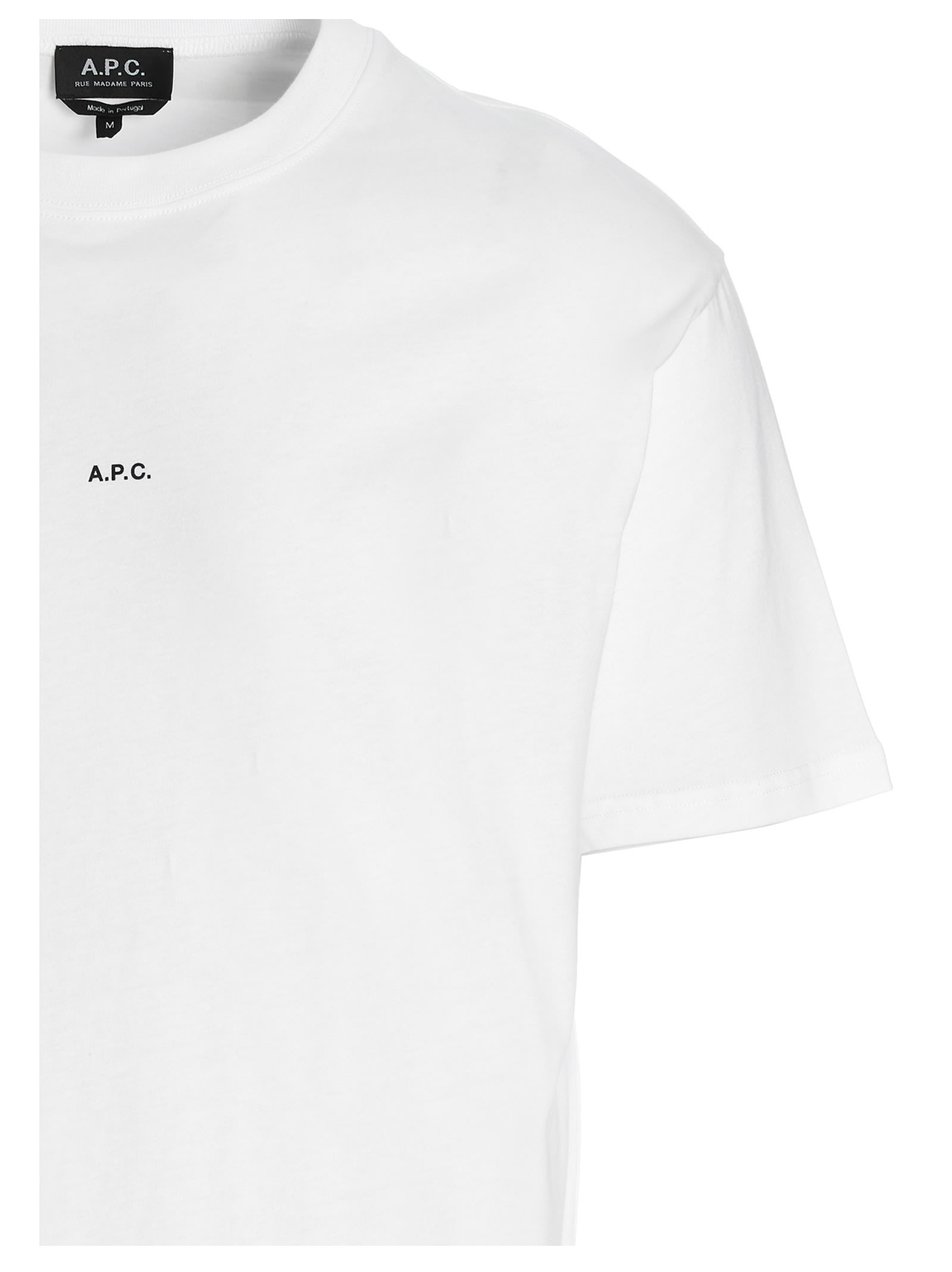 Shop Apc Logo T-shirt In Aab Blanc