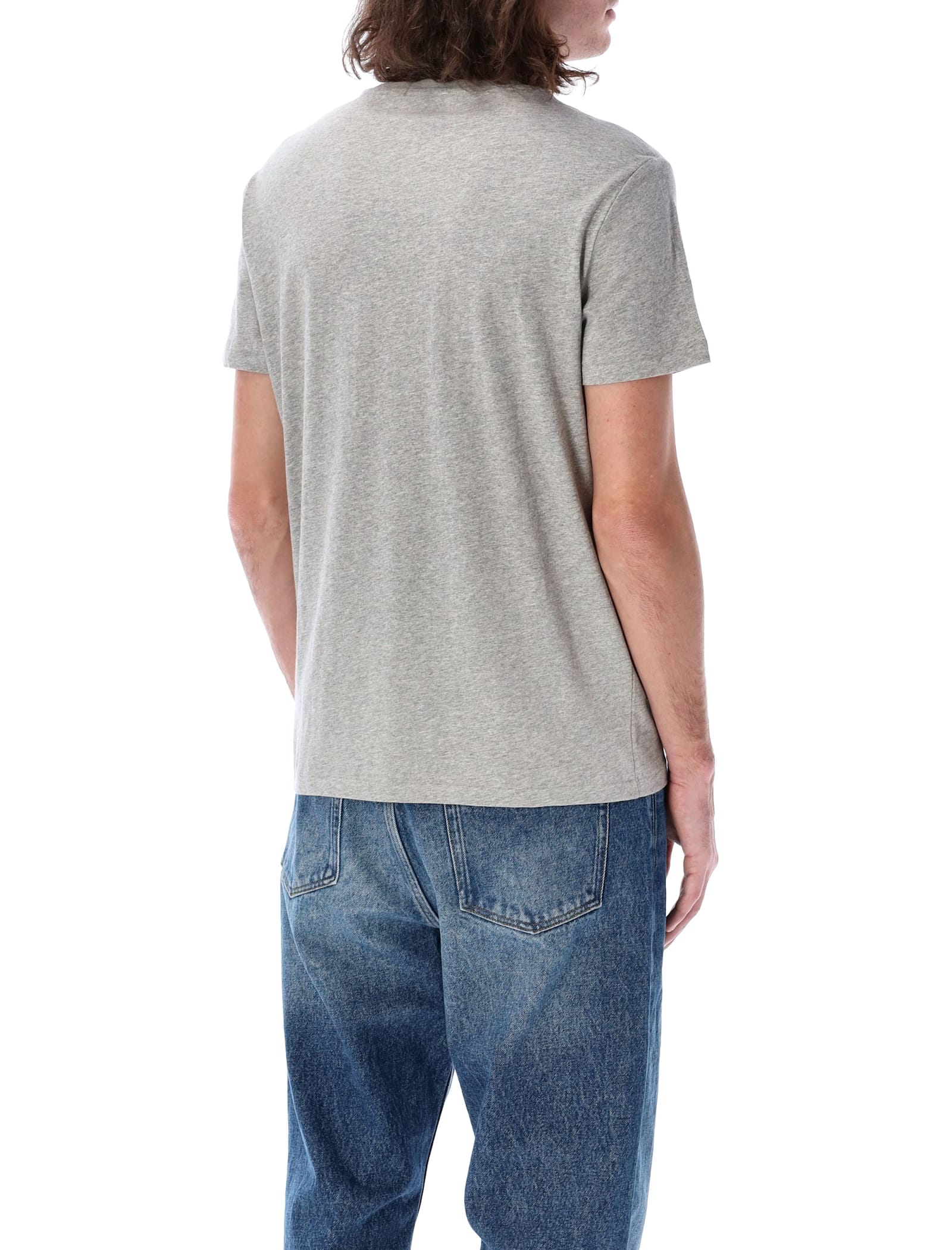 Polo Ralph Lauren Grey Polo Bear Custom Slim-fit T-shirt In Grey Mel