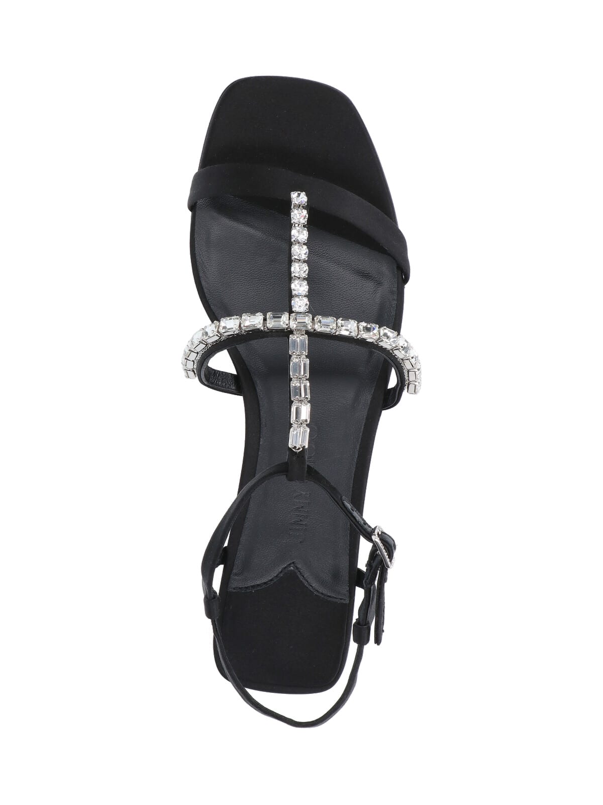 Jimmy Choo Embellished T-bar Heel Strap Sandals In Black