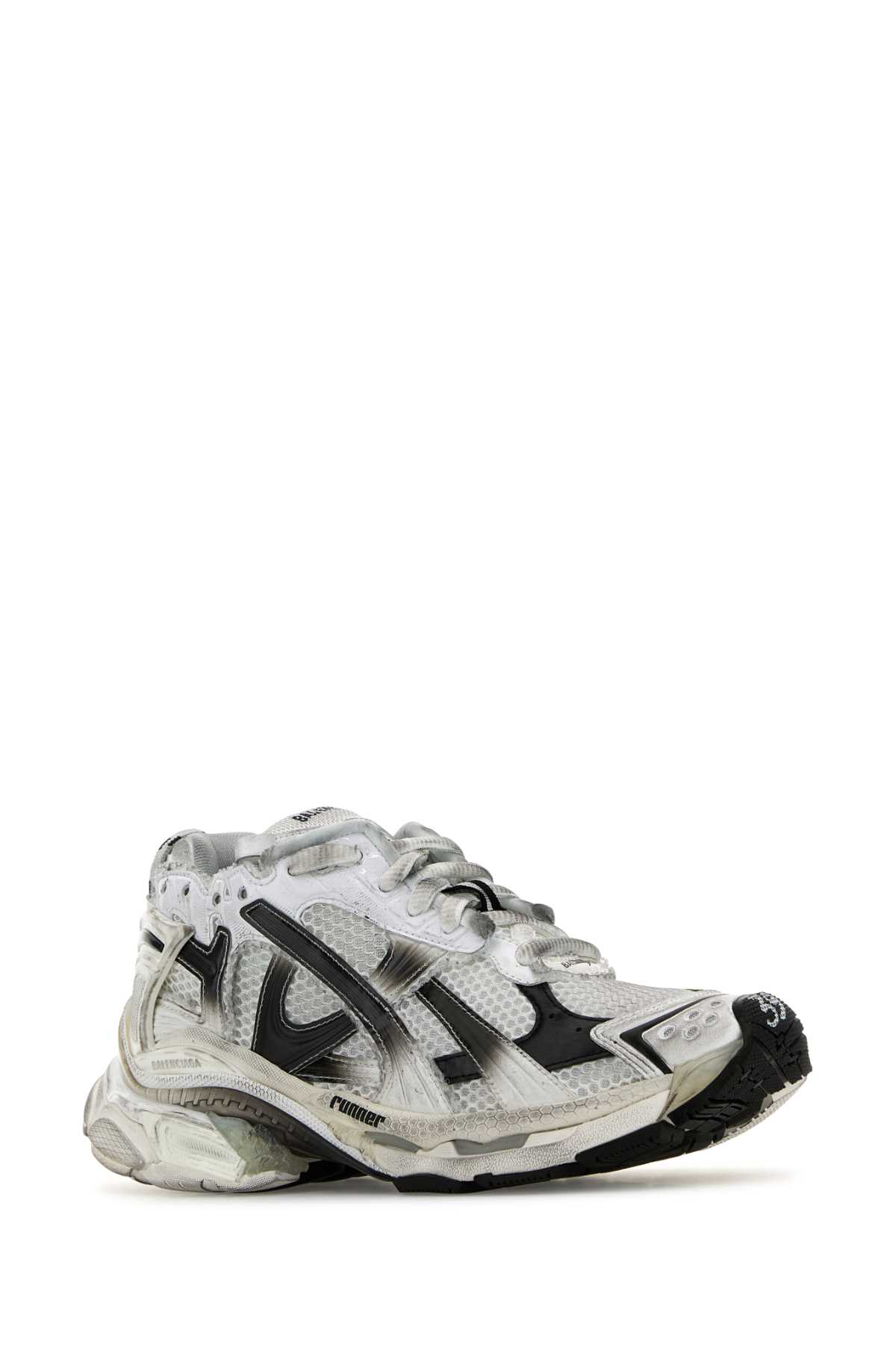 Shop Balenciaga Multicolor Runner Sneakers In Whiteblack