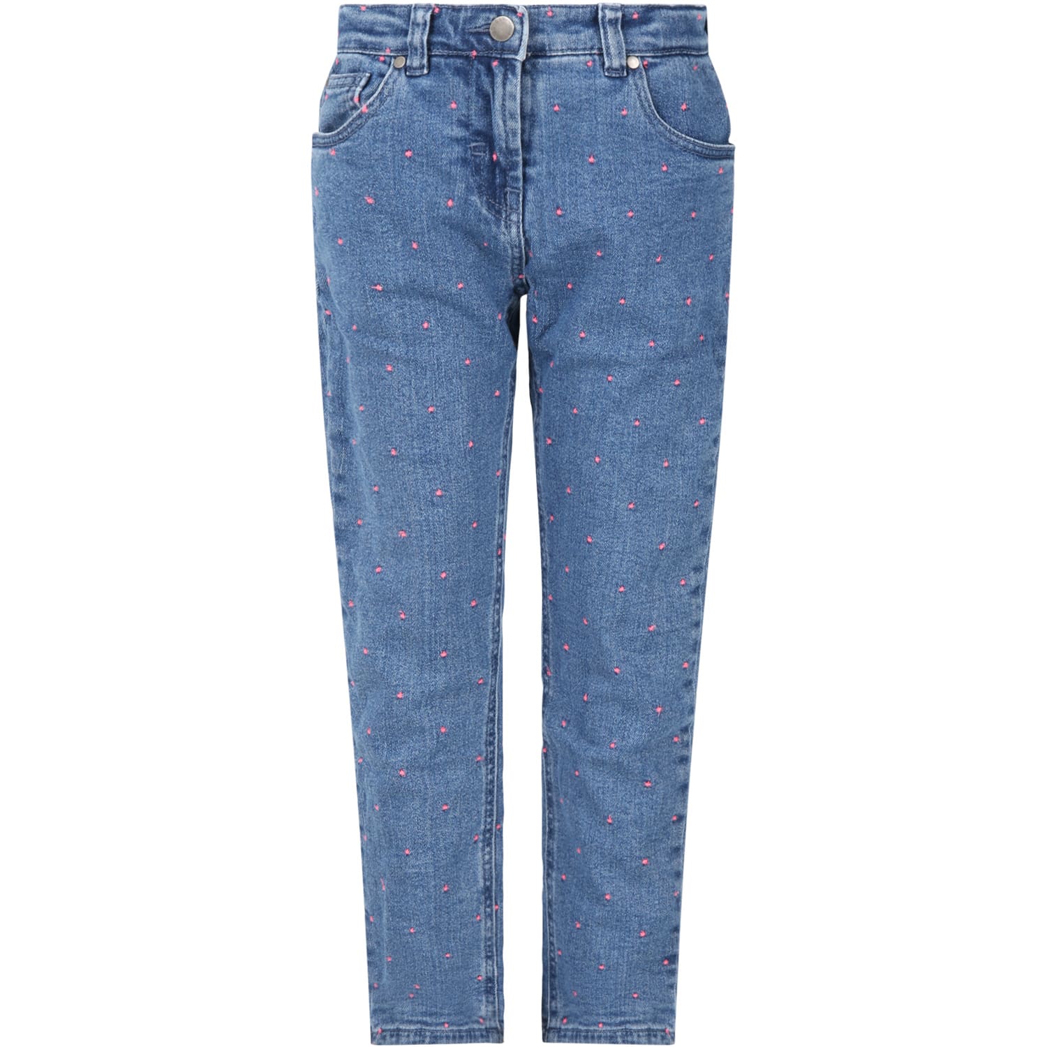 Stella McCartney Kids Blue Jeans For Girl With Polka-dots