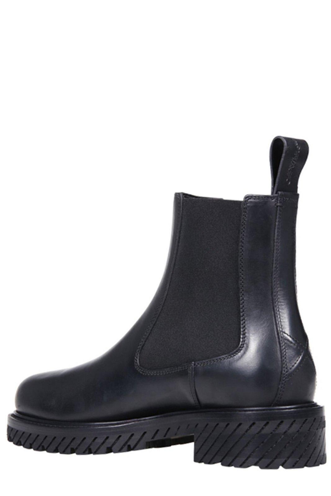 Shop Off-white Combat Chelsea Boots In Black