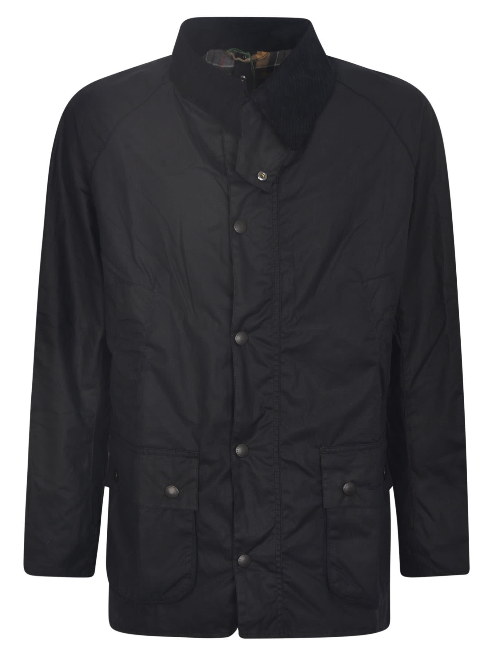 Shop Barbour Logo Buttoned Windbreaker In Navy