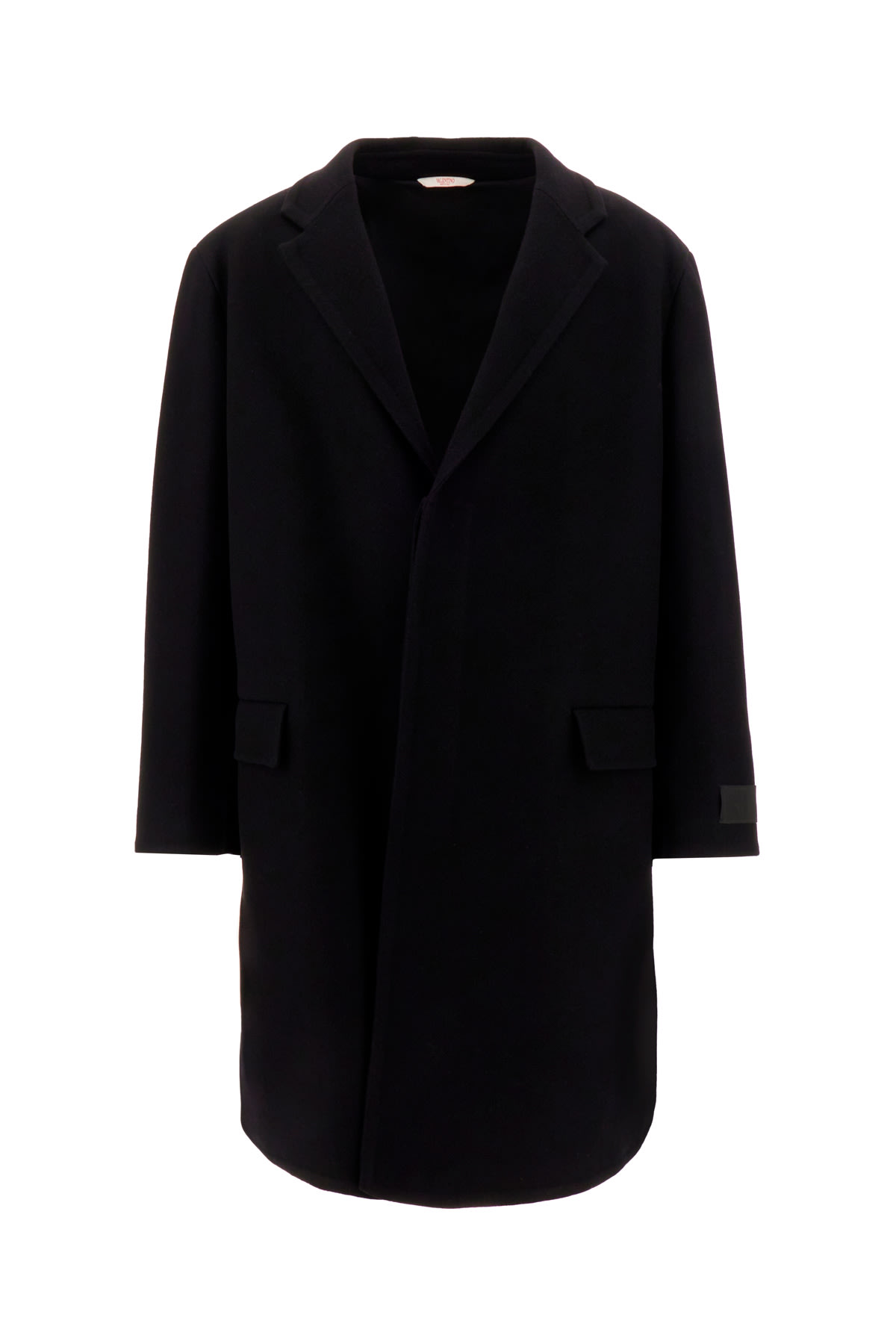 Shop Valentino Black Wool Blend Coat In 0no