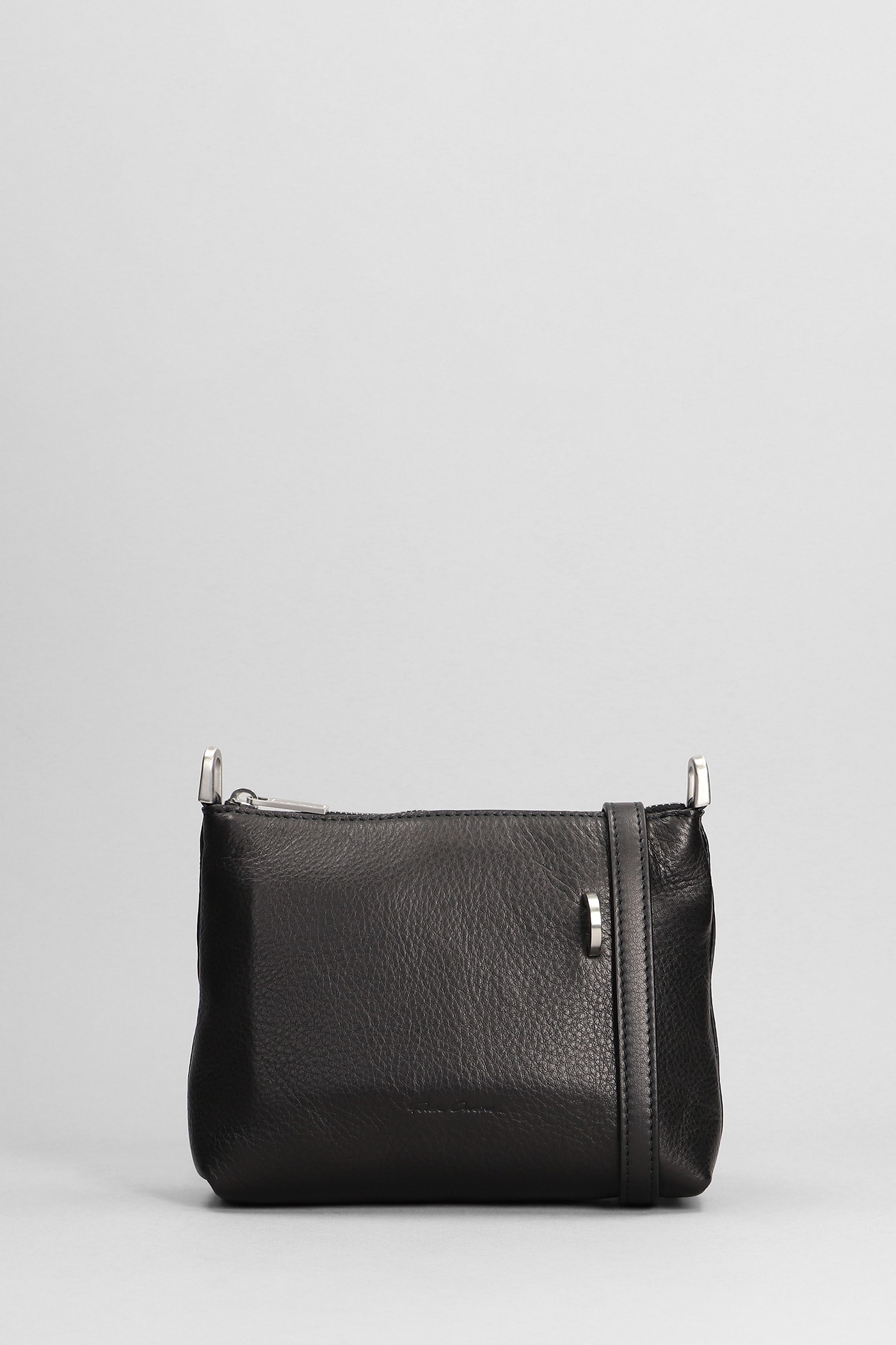 RICK OWENS SMALL ADRI HAND BAG IN BLACK LEATHER