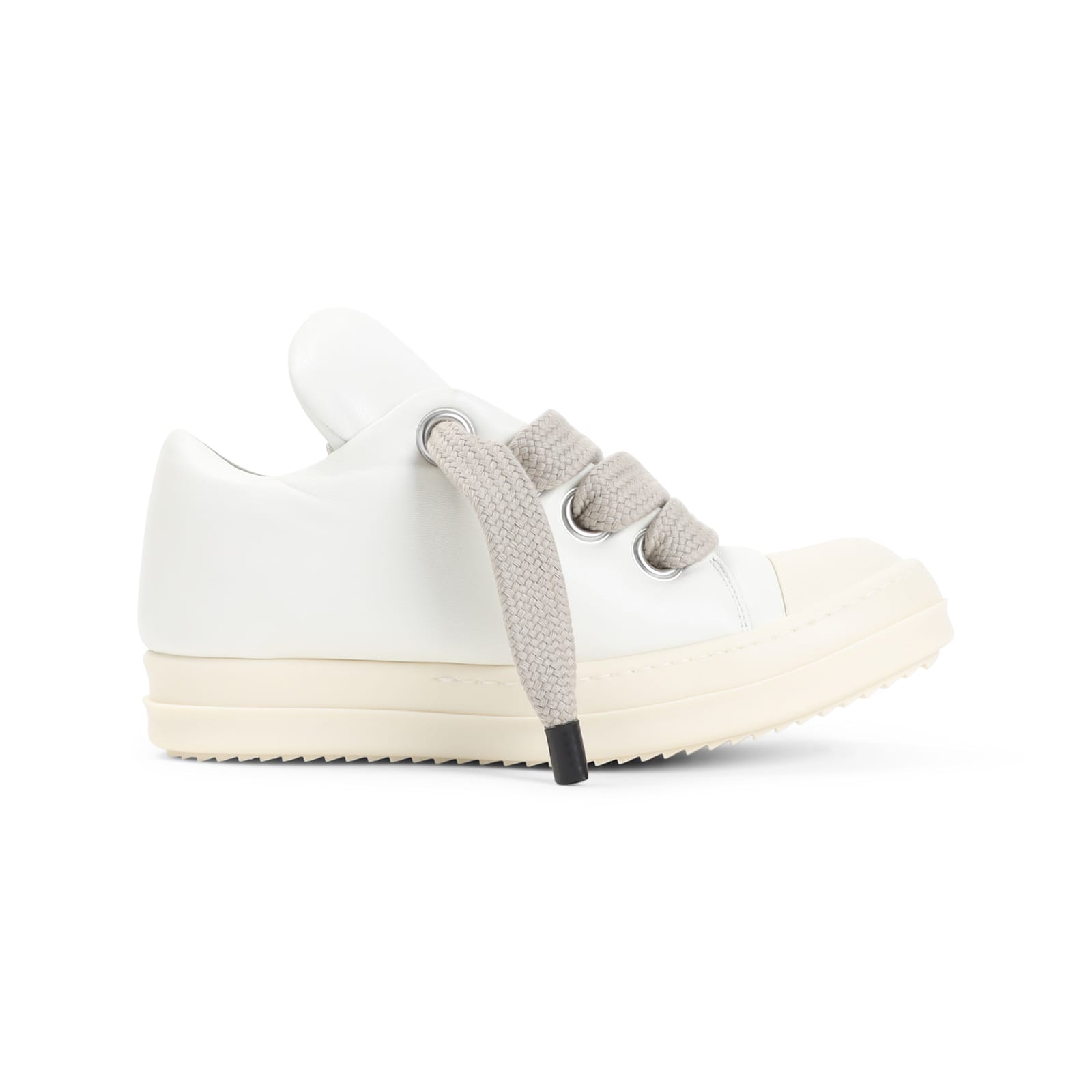 Rick Owens Jumbolace Low Sneakers In Milk Milk Milk