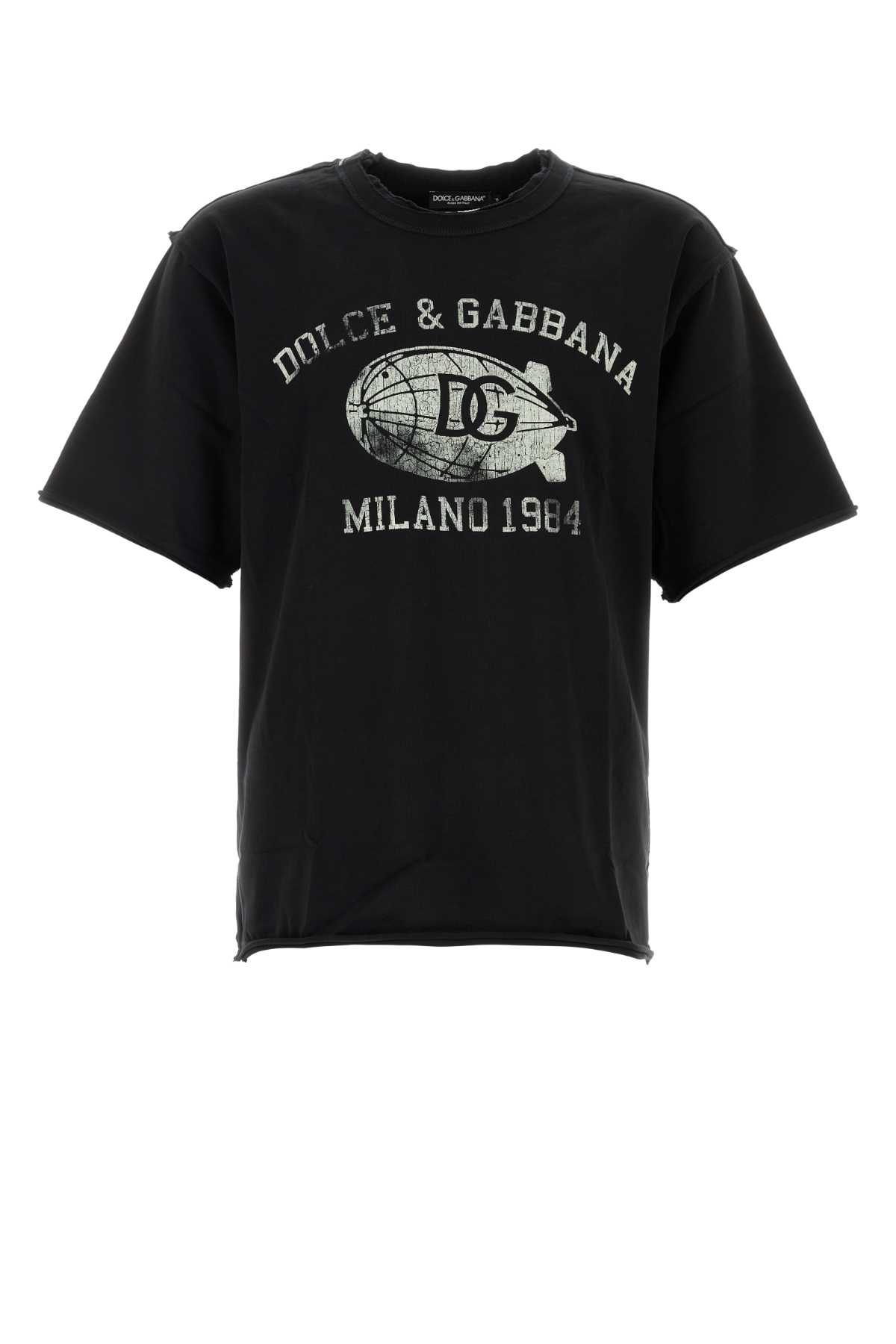 Shop Dolce & Gabbana Black Cotton T-shirt In Nero