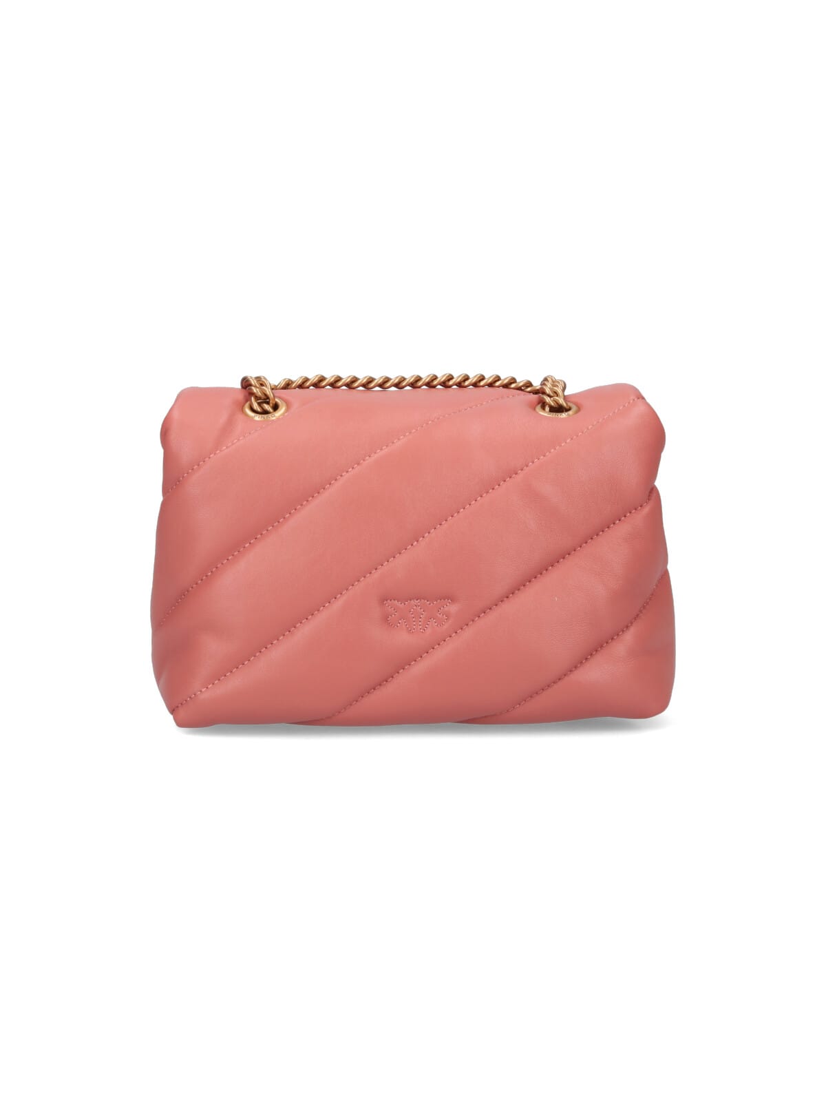 Pinko Mini Handbag With Quilted Nappa And Gold-tone Details In Pink