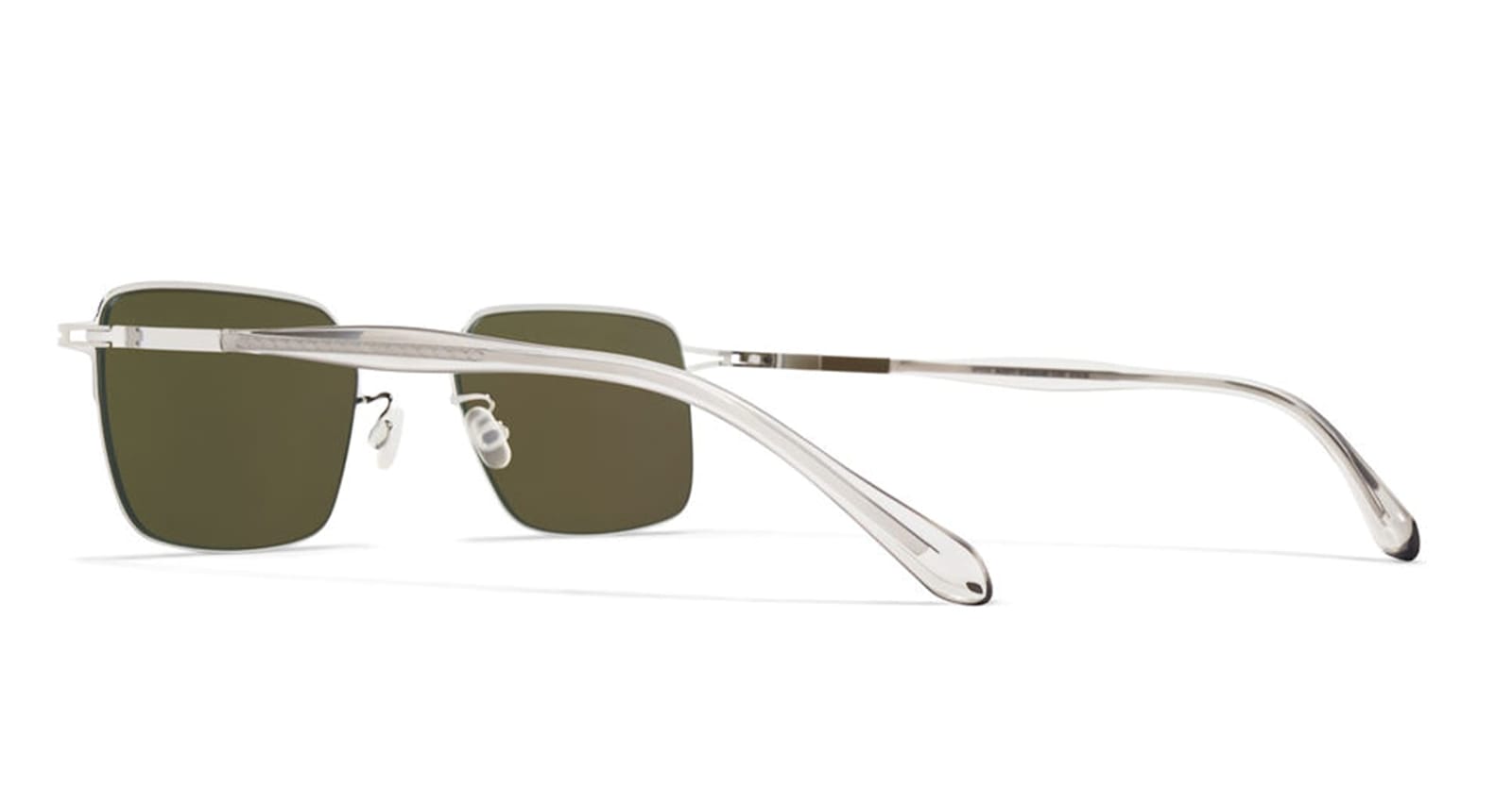 Mykita Alcott - Shiny Silver Sunglasses In Green