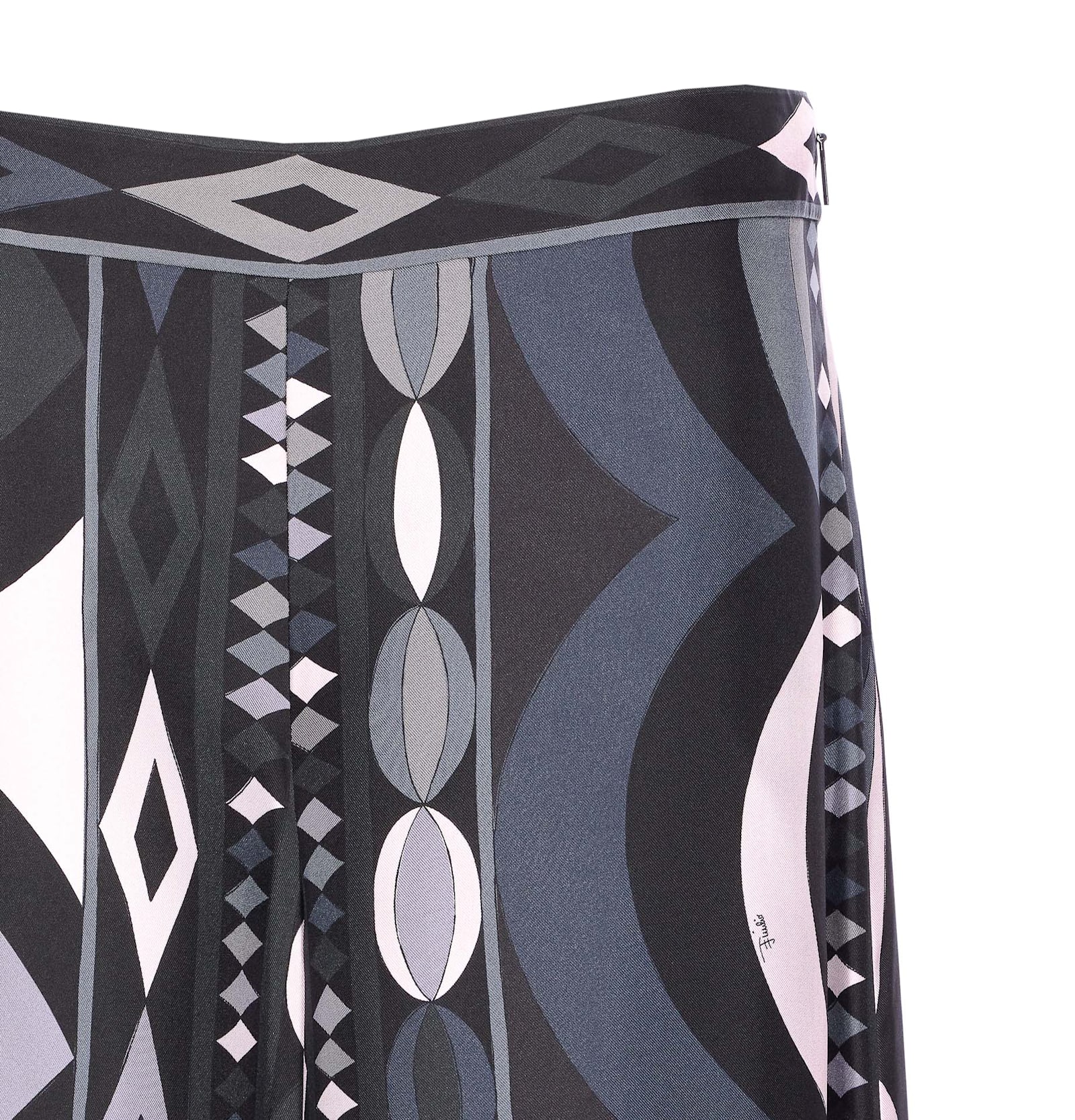 Pucci Geometric High Waist Wide Leg Trousers In Black