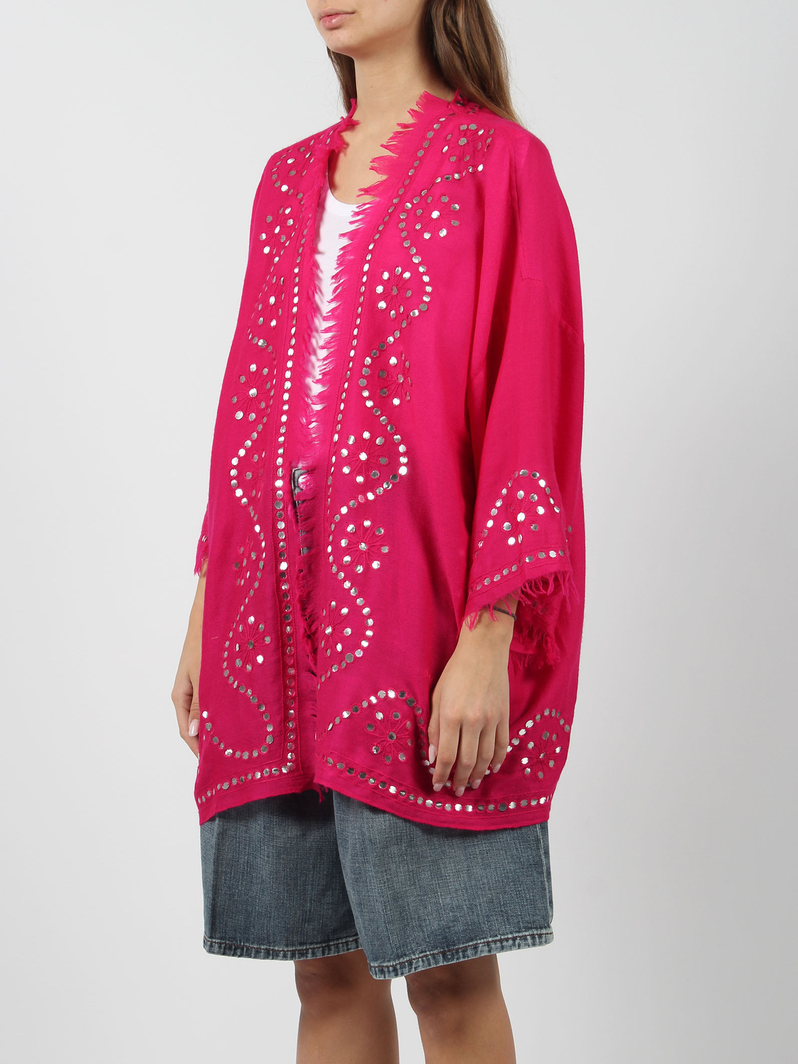 Shop P.a.r.o.s.h Within Embroidered Cardigan In Fuxia