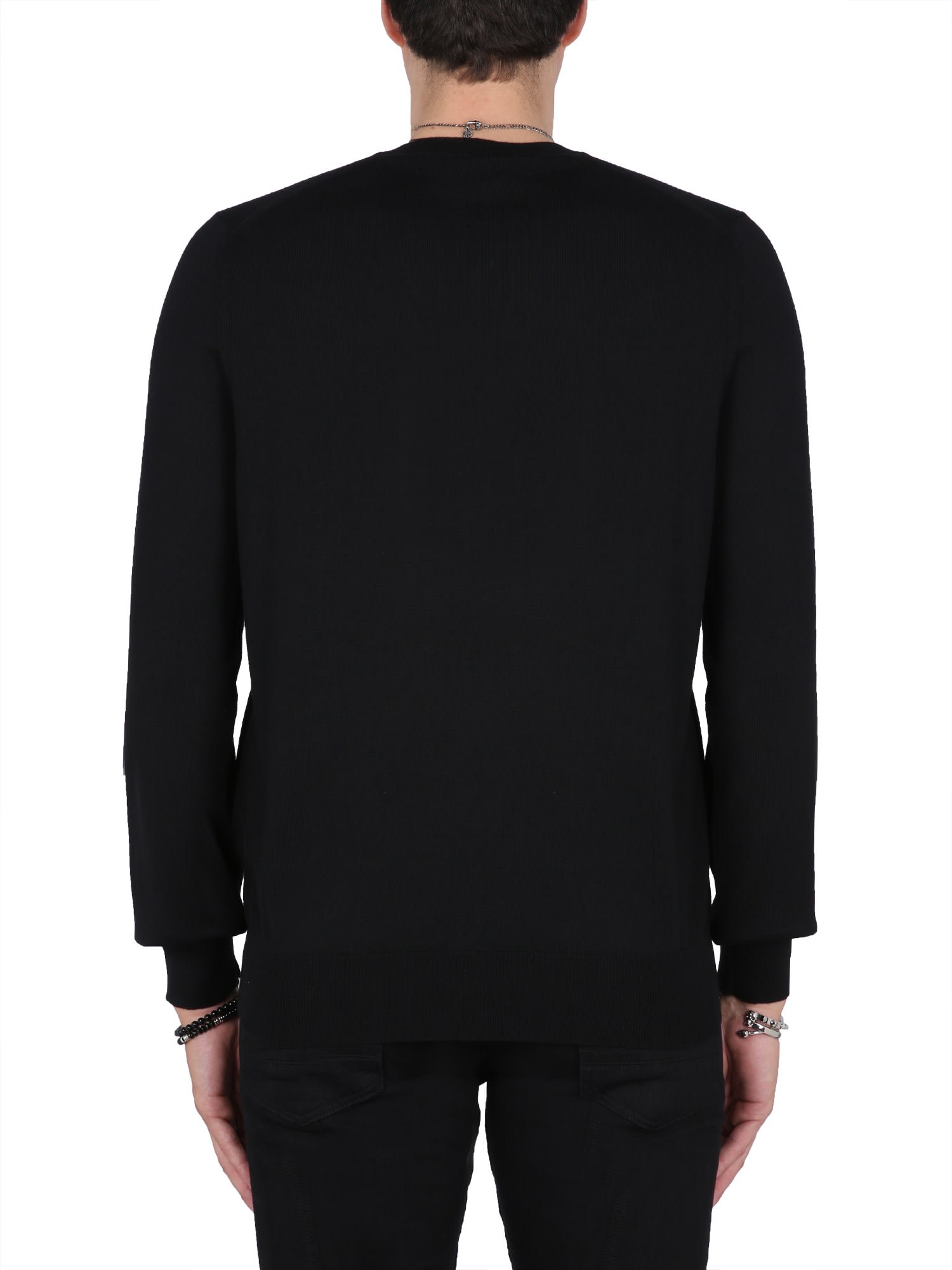 Alexander Mcqueen Wool Knit Sweater In Nero
