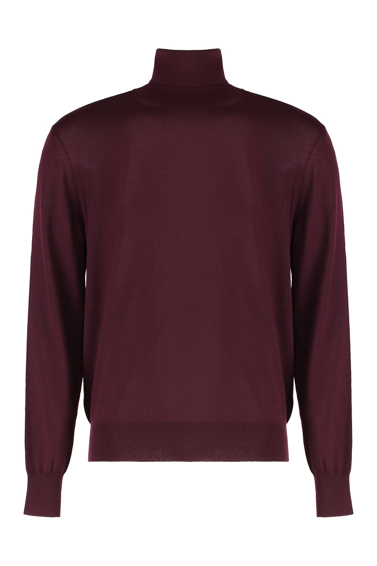 Saint Laurent Wool Sweater With Turtleneck In Burgundy