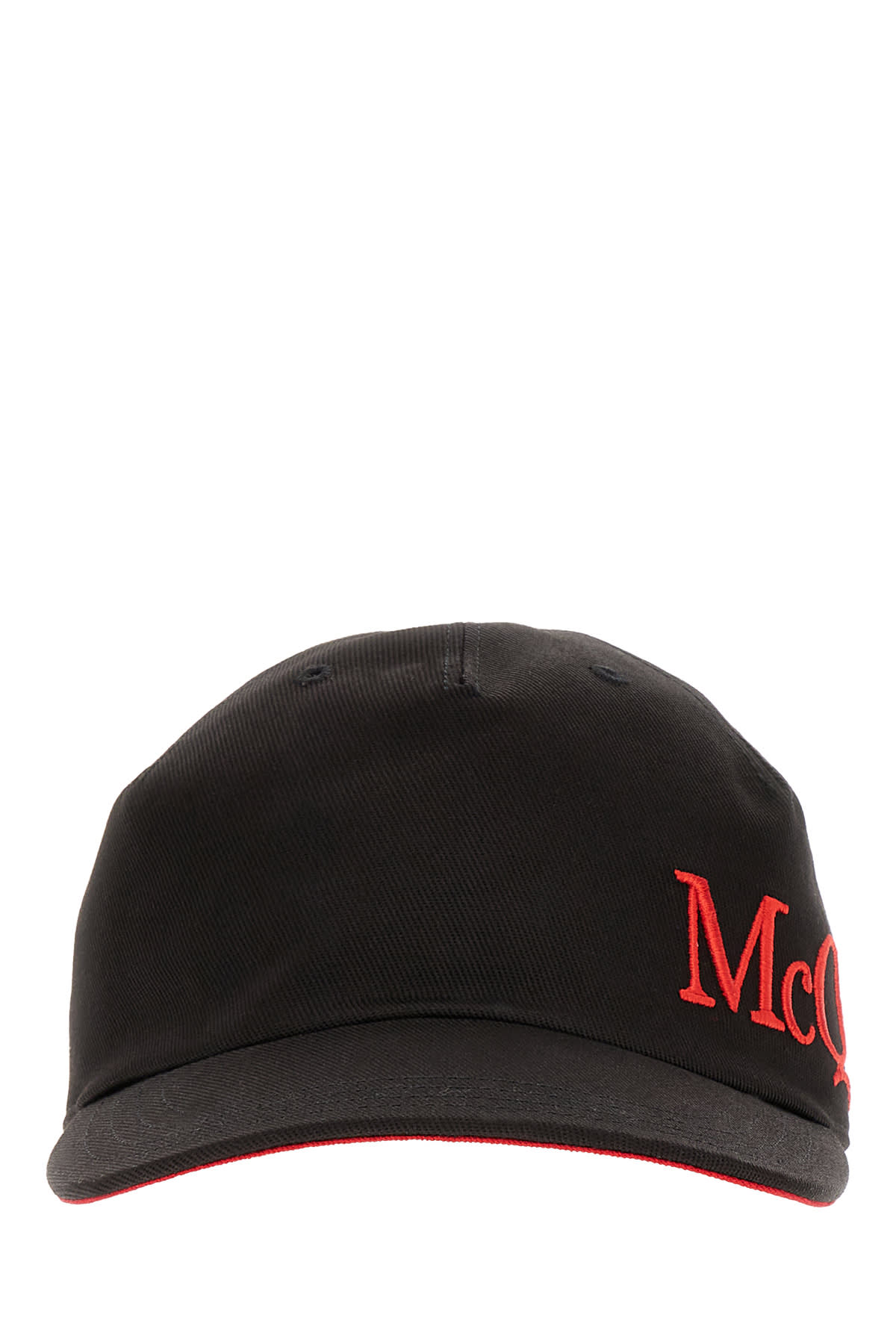 Alexander Mcqueen Logo Embroidered Baseball Cap In Black Red