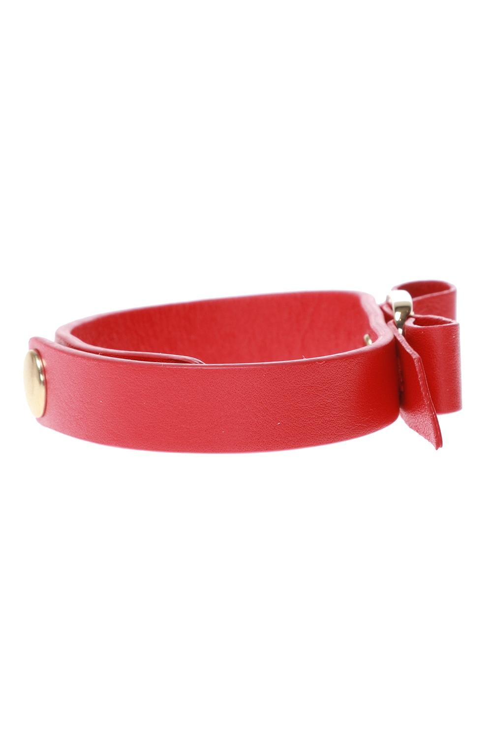 Shop Ferragamo Bracelet With Bow In Red