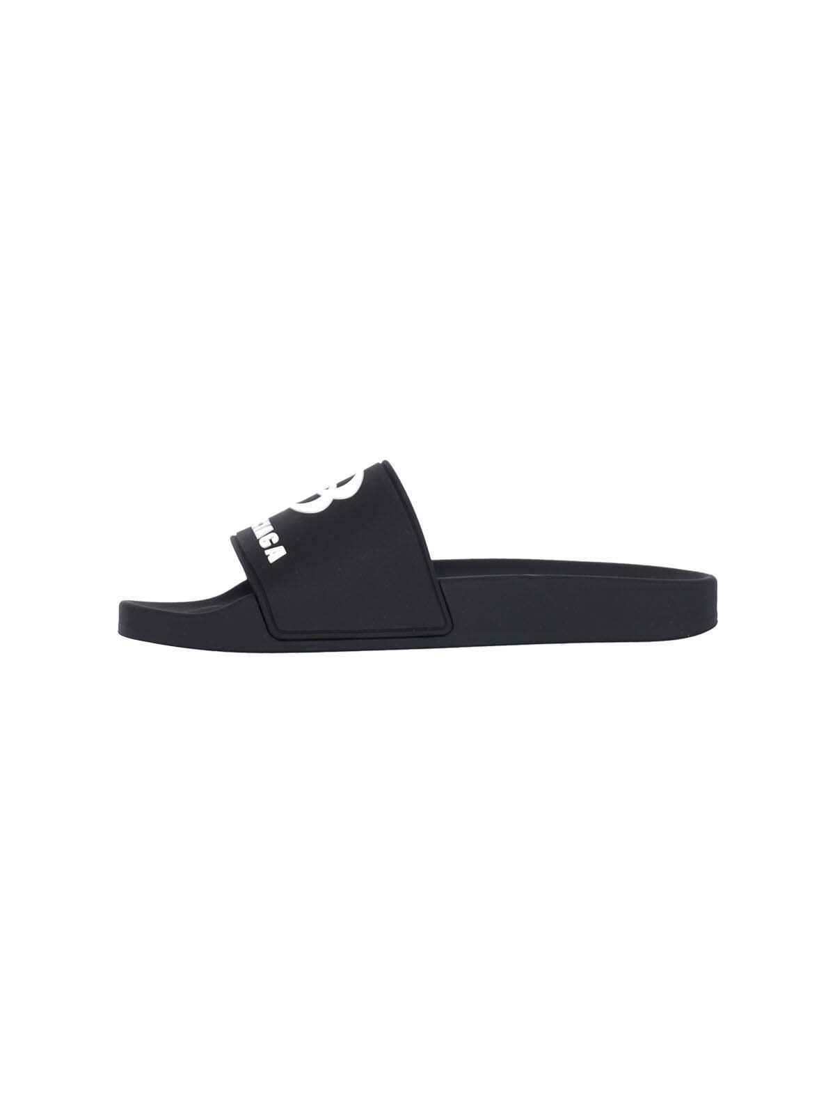 Balenciaga Pool Slide Sandals In Black