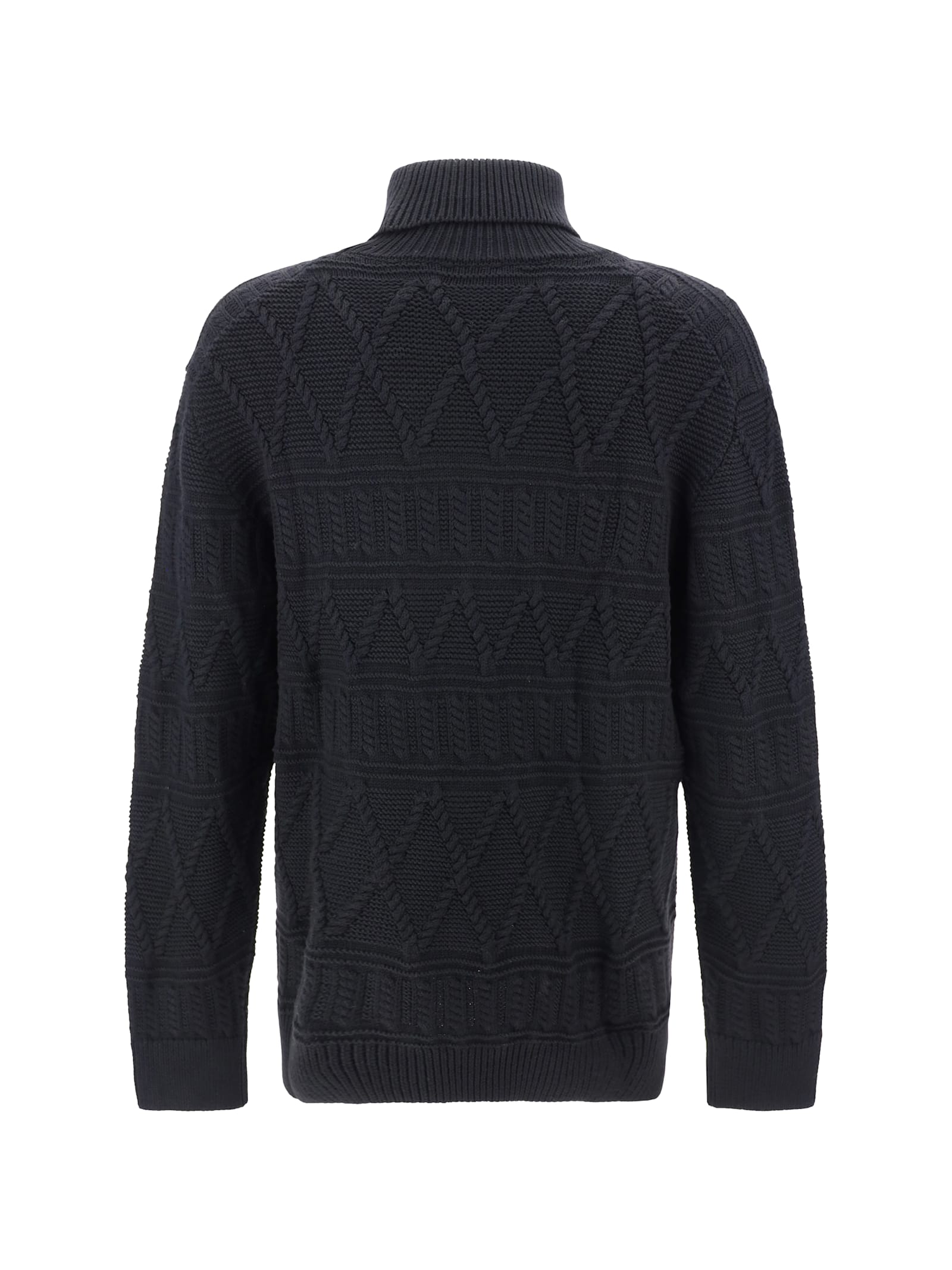 Shop Zegna Turtleneck Sweater In Nero Unito