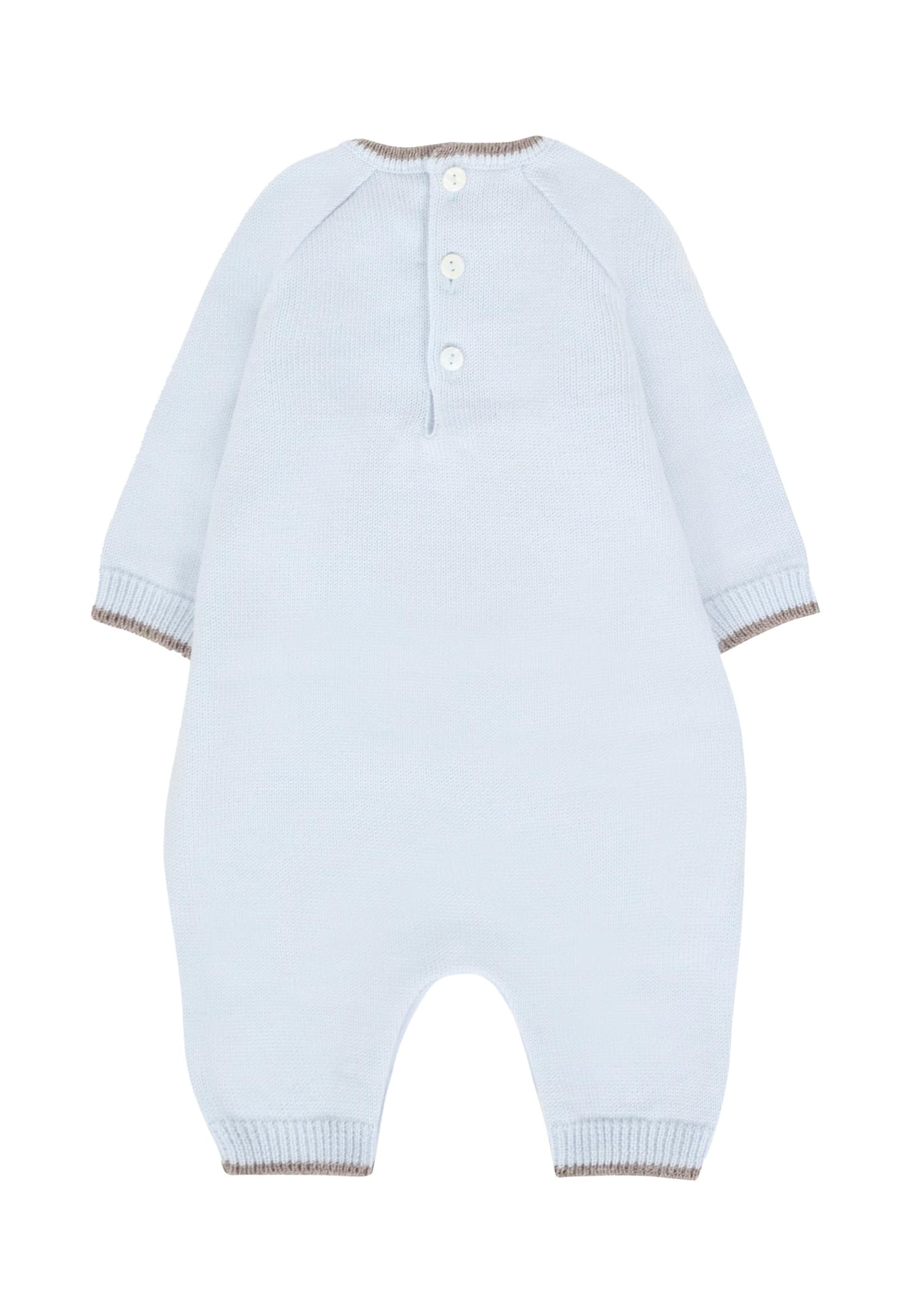 Little Bear Light Blue Romper For Babykids With Bear In Blue