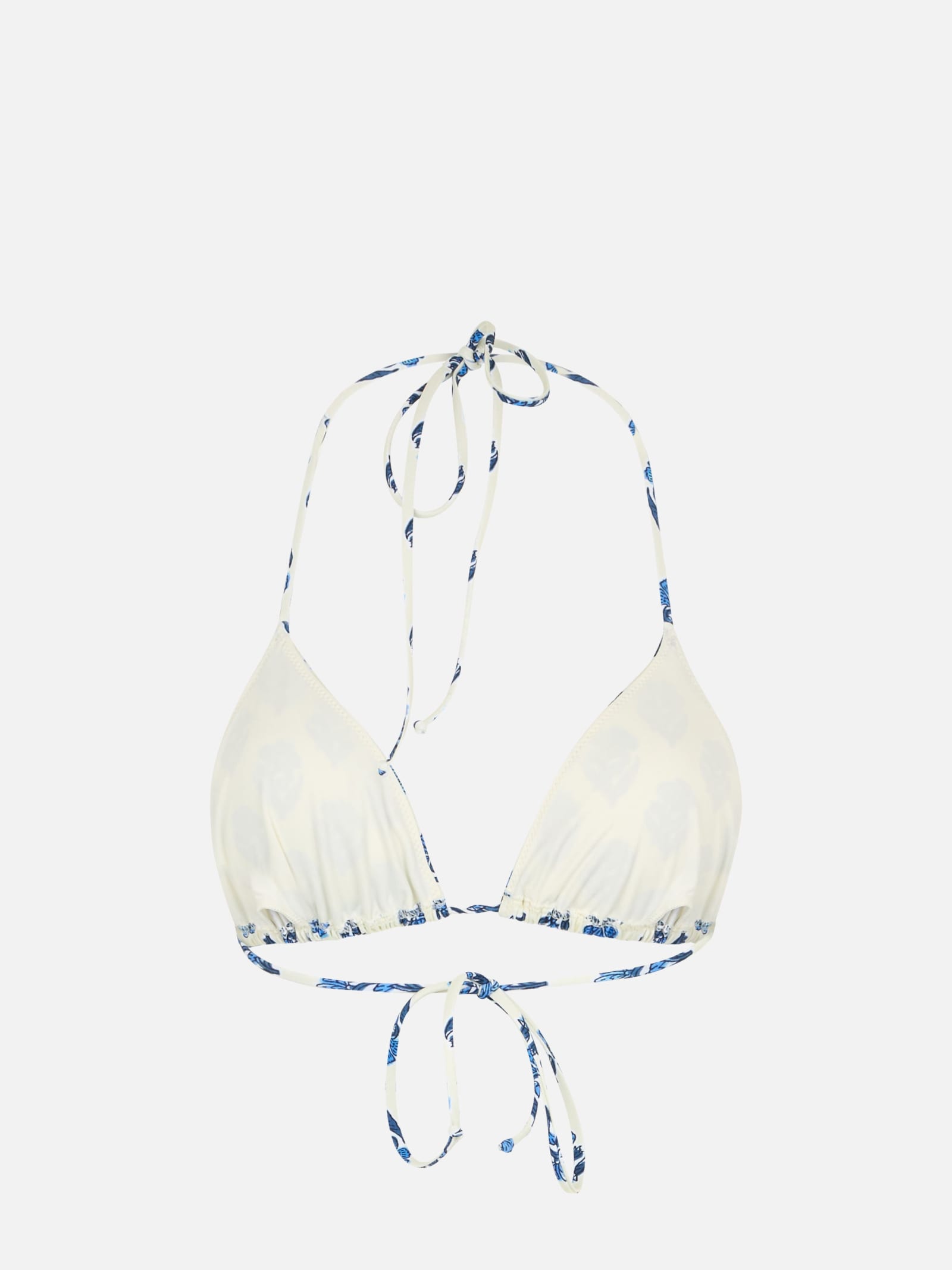 Mc2 Saint Barth Woman Jaipur Flower Triangle Top Swimsuit Leah In White