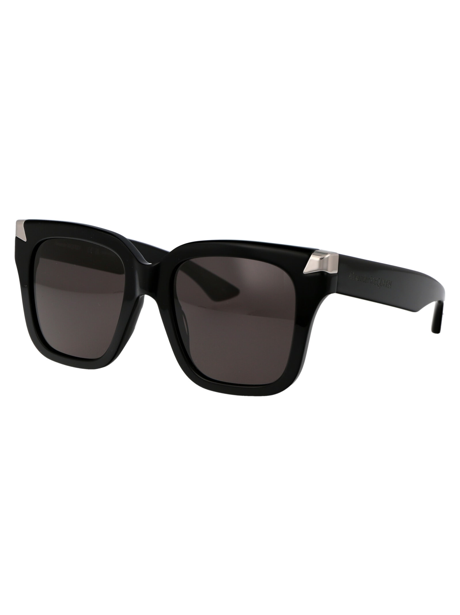 Shop Alexander Mcqueen Am0440s Sunglasses In 001 Black Black Grey