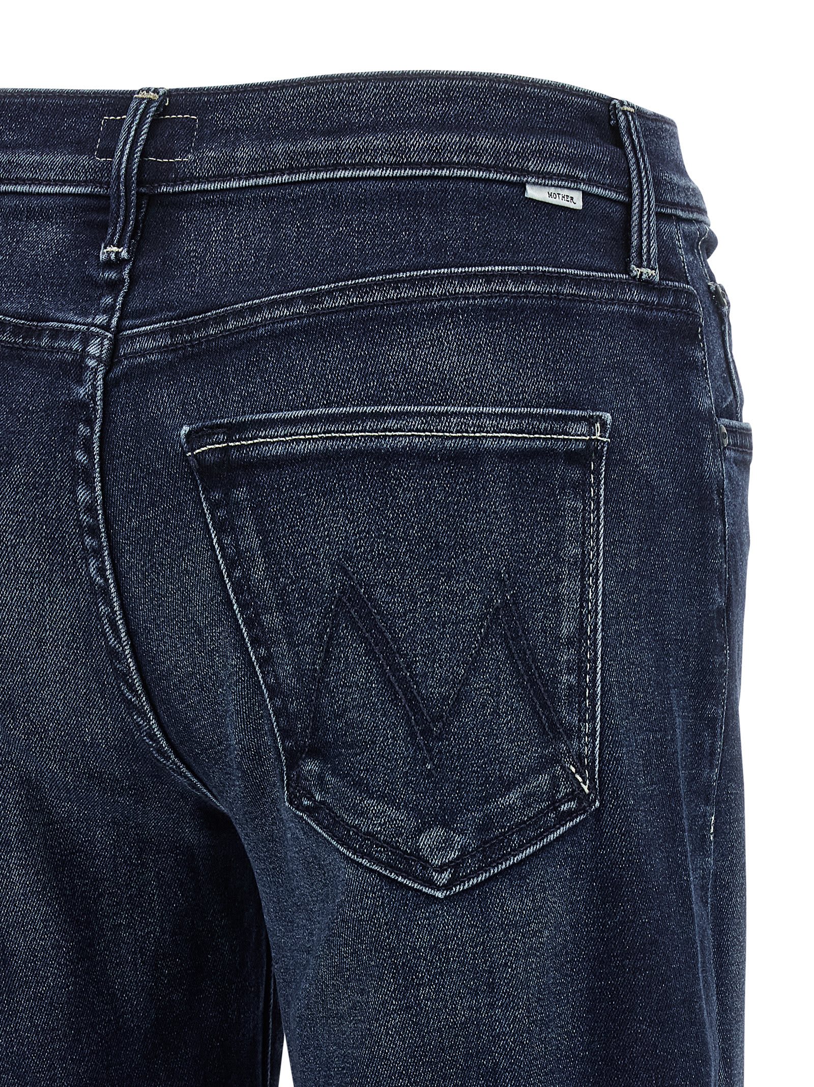 Mother The Mid Rise Maven Sneak Jeans In Blue