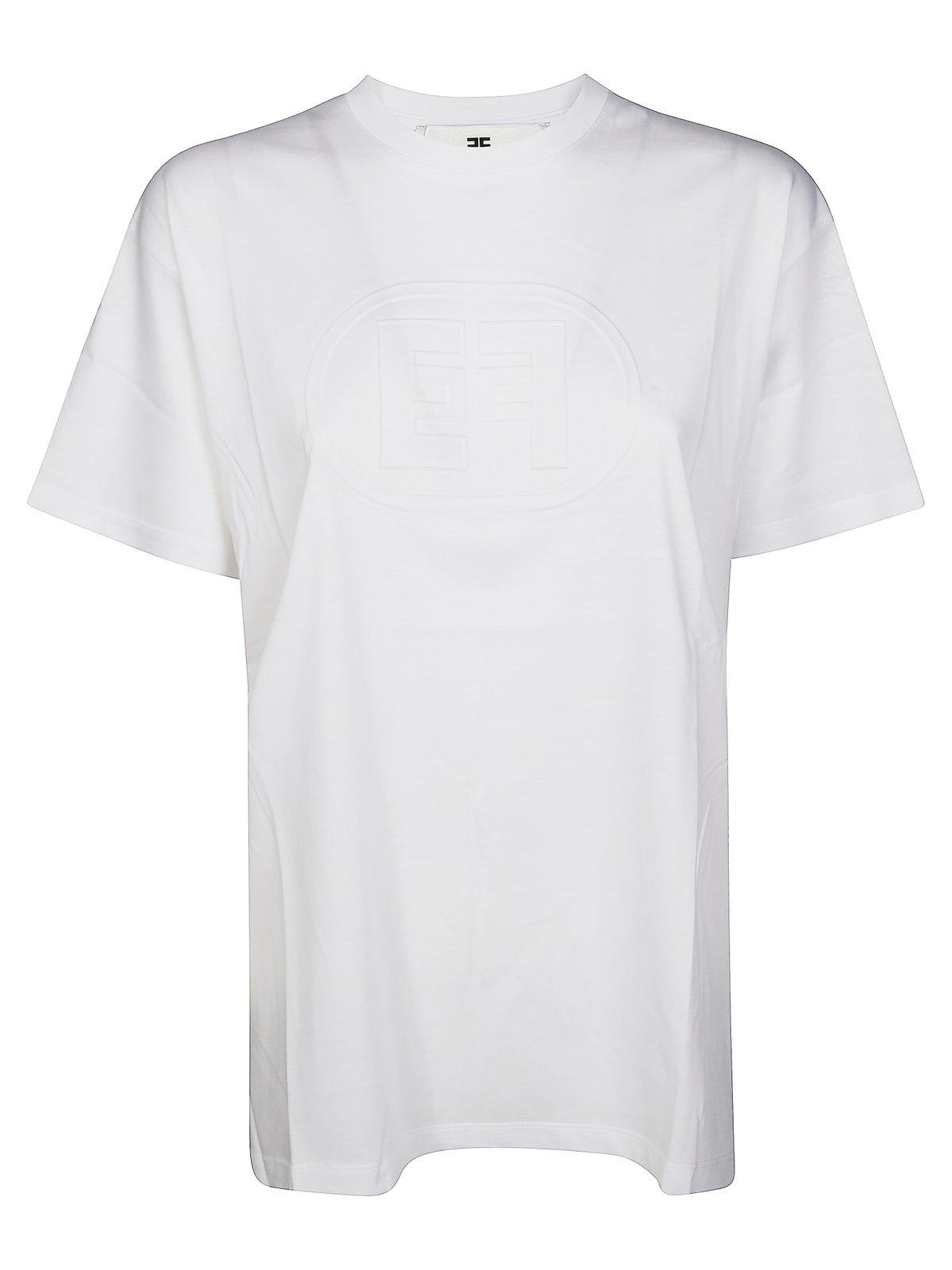 Elisabetta Franchi T-shirt In Jersey Con Logo Embossed