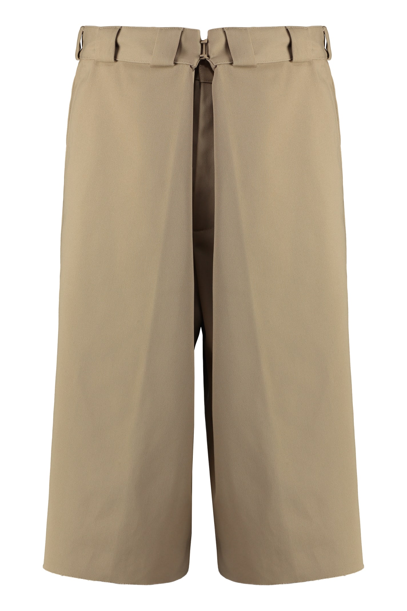 Shop Givenchy Blend Cotton Bermuda Shorts In Beige