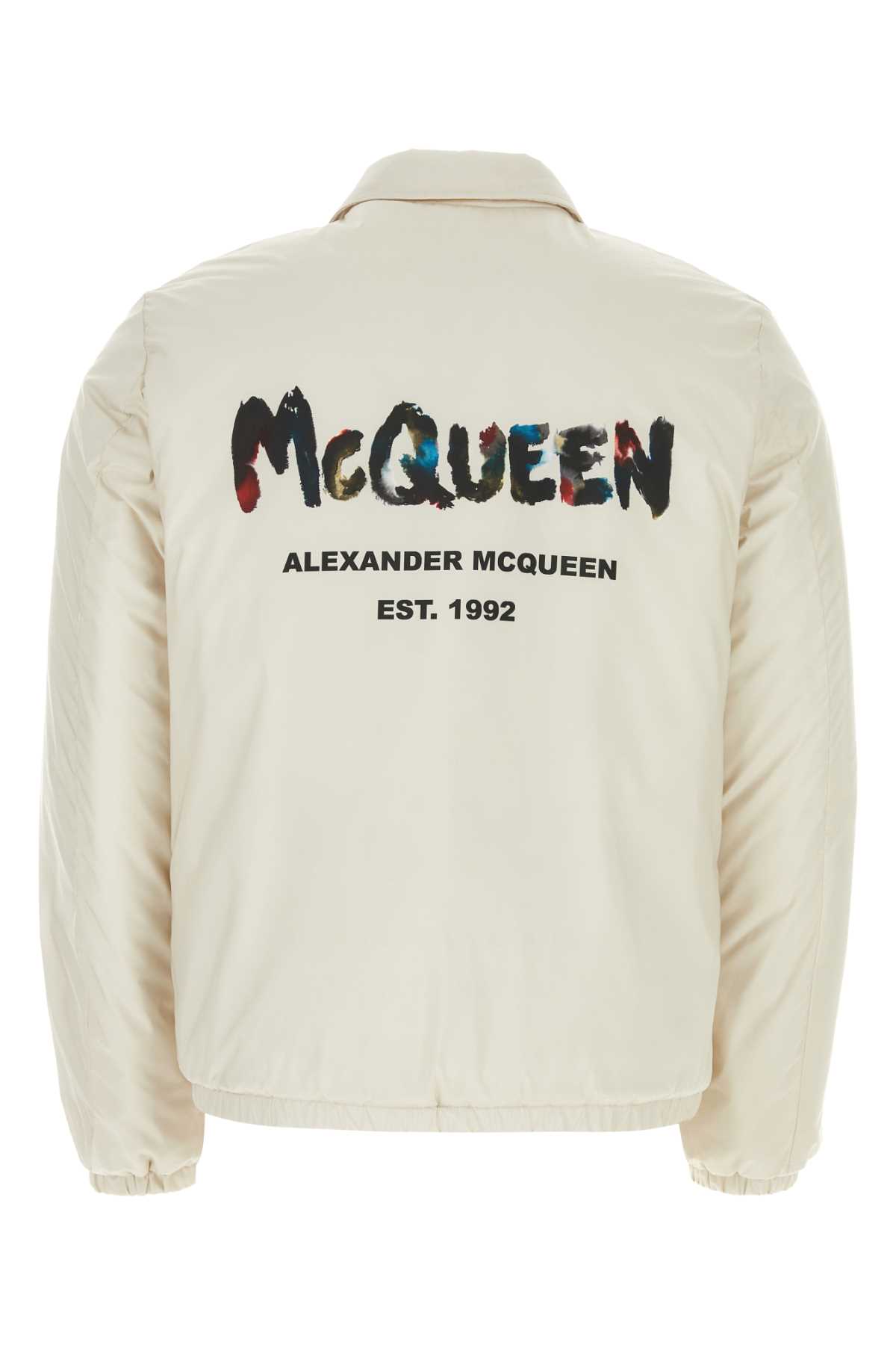 Alexander Mcqueen Sand Polyester Padded Jacket In 1241