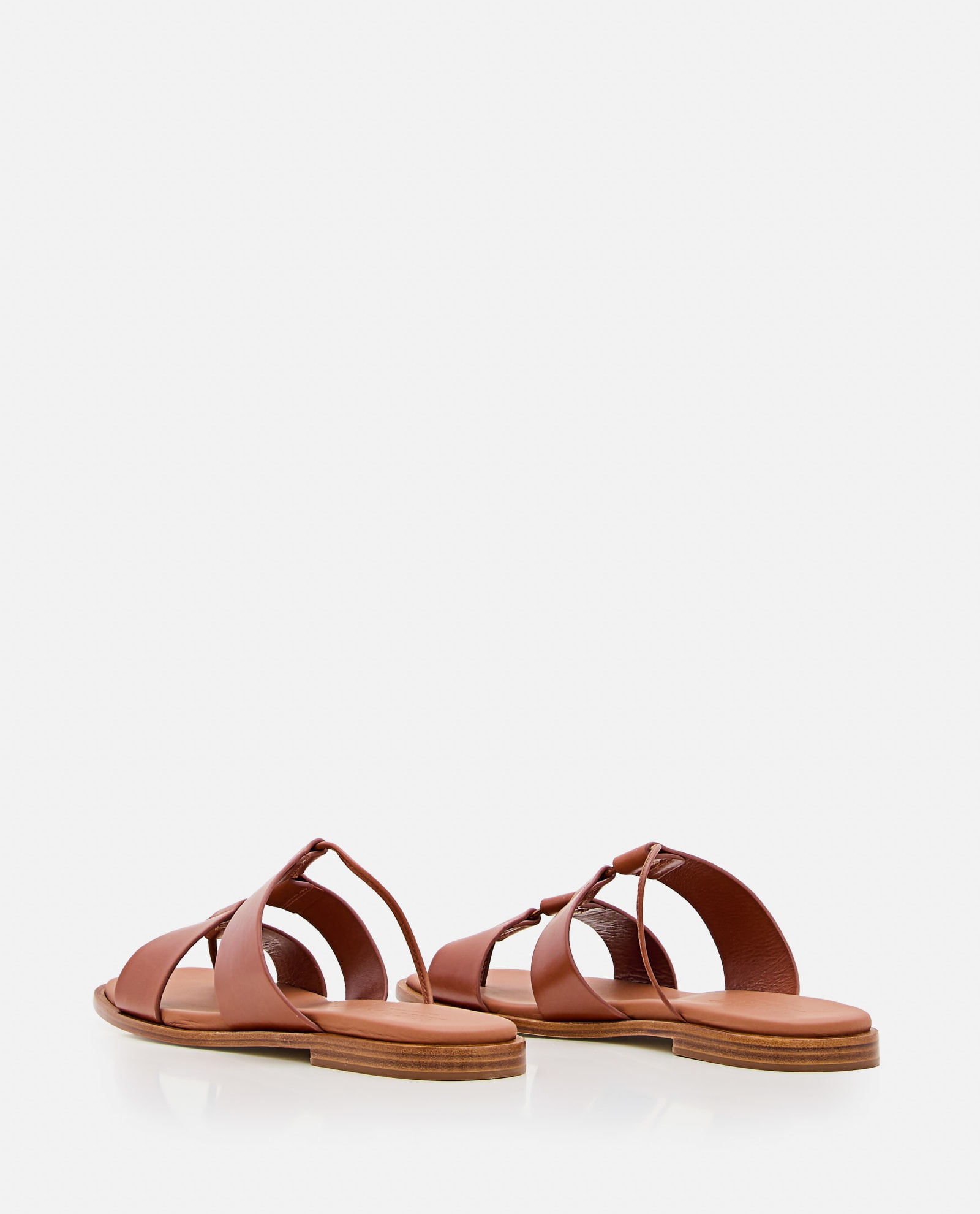 Shop Hereu Lina Leather Sandals In Brown