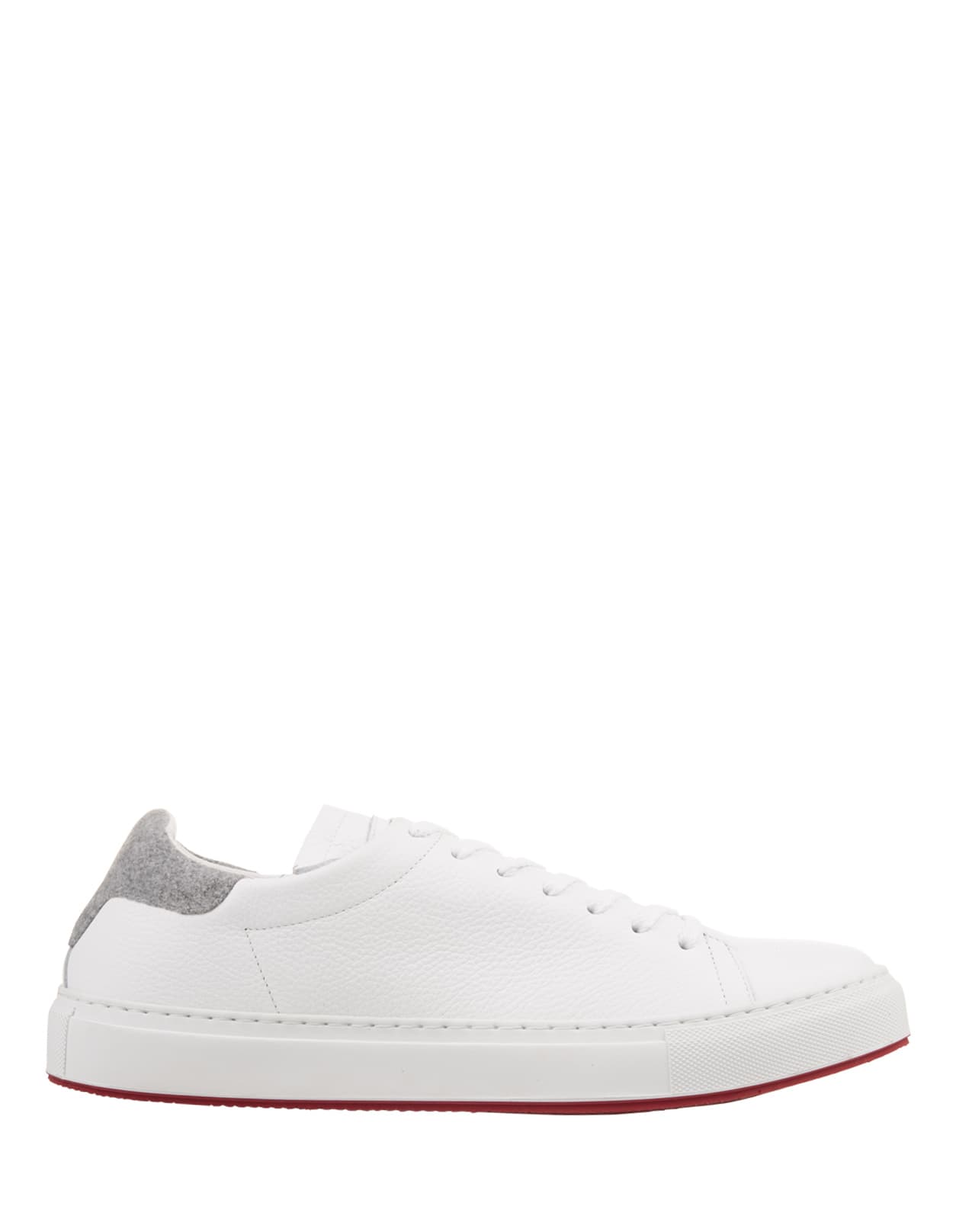 Giannutri Sneakers In White Leather With Grey Spoilers