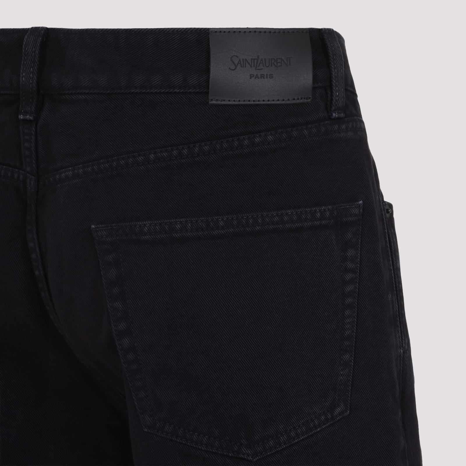 Saint Laurent Oklahoma Jeans In Black Denim In Black