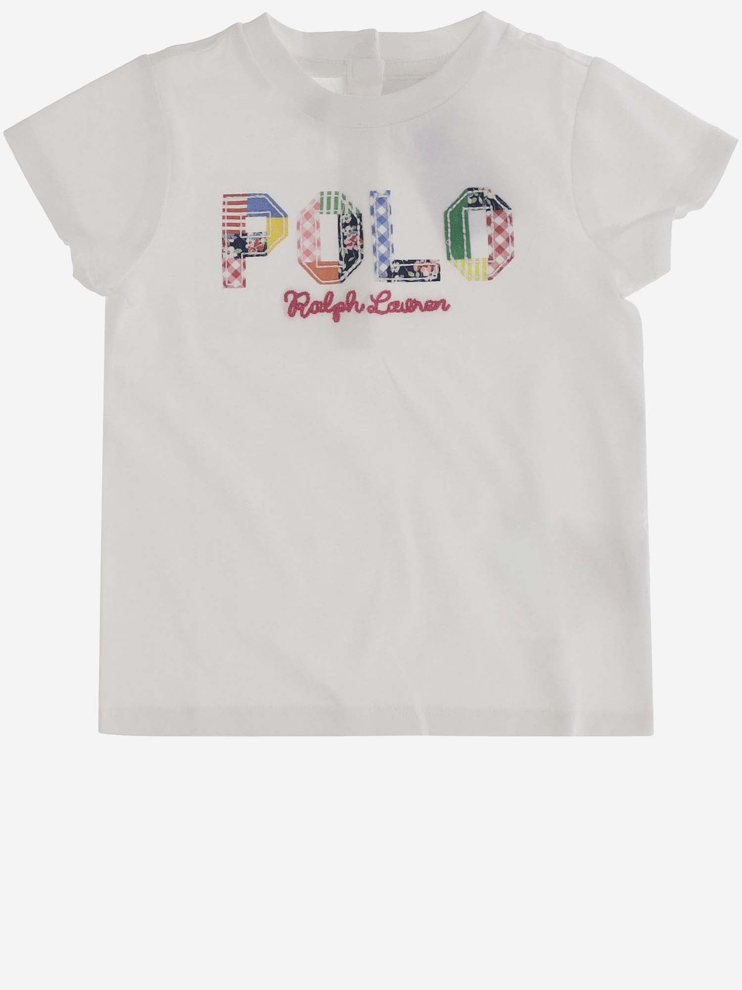 Shop Polo Ralph Lauren Cotton T-shirt With Logo In White