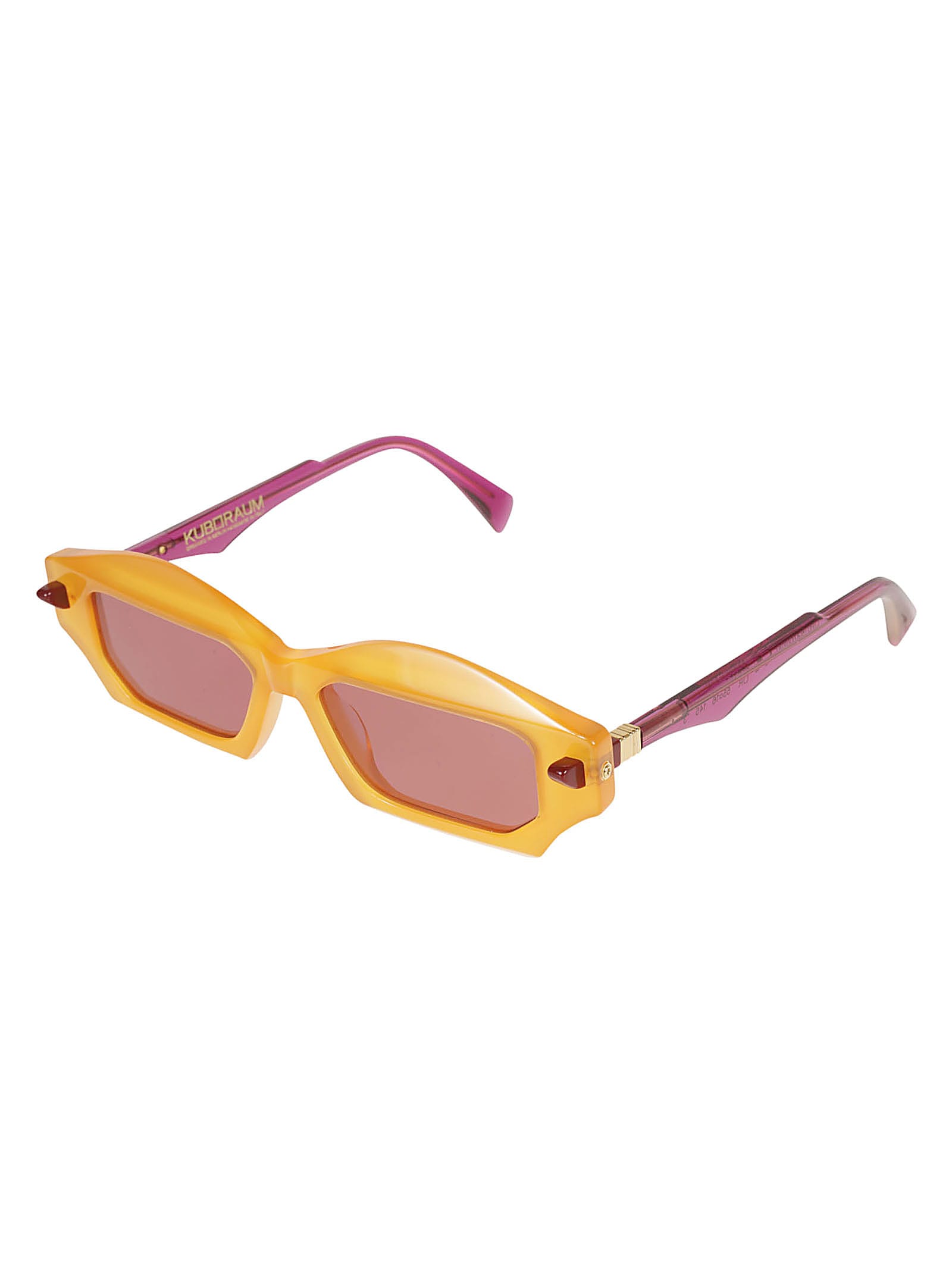 Shop Kuboraum Square Thick Sunglasses In Pink/black