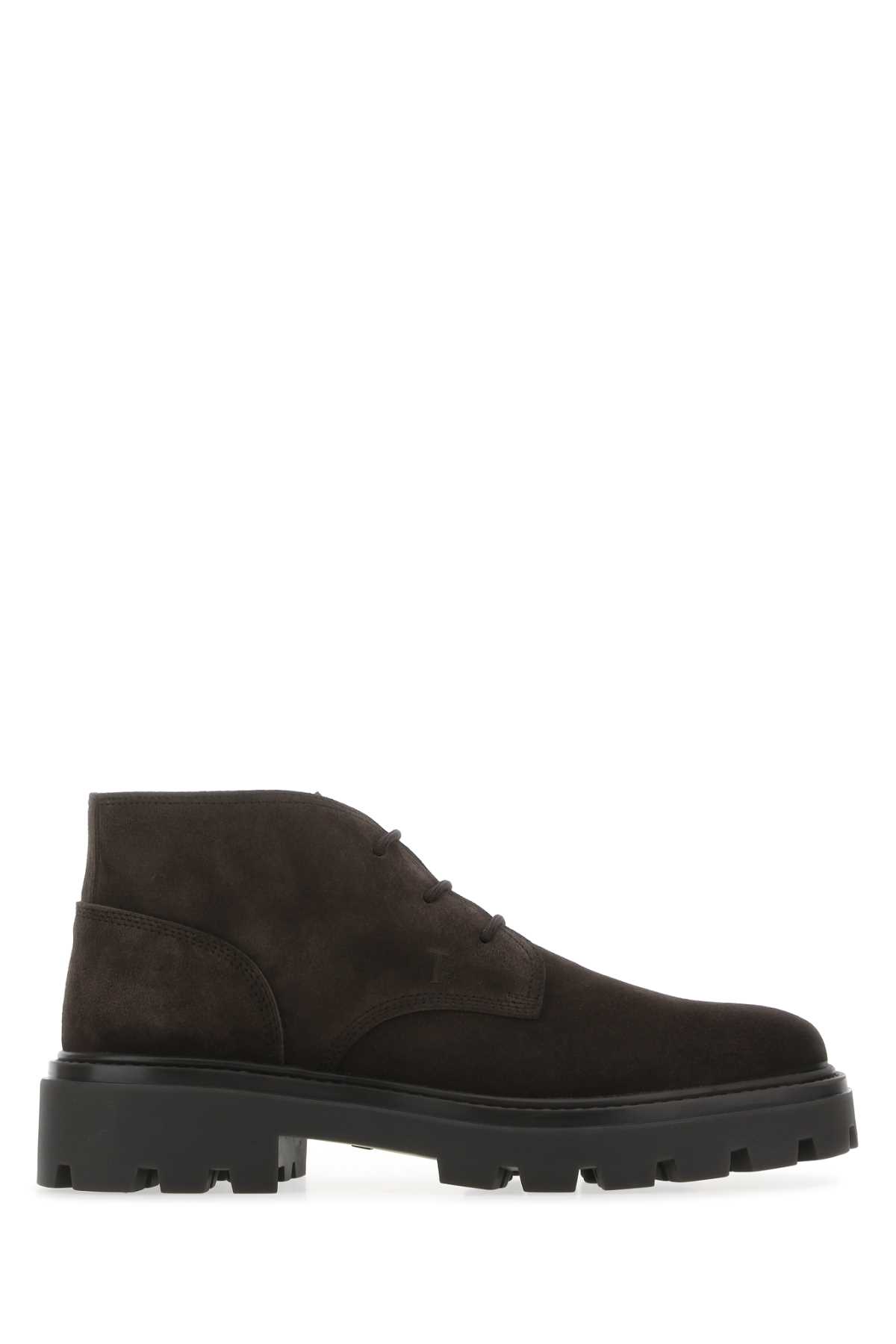 Dark Brown Suede Lace-up Shoes
