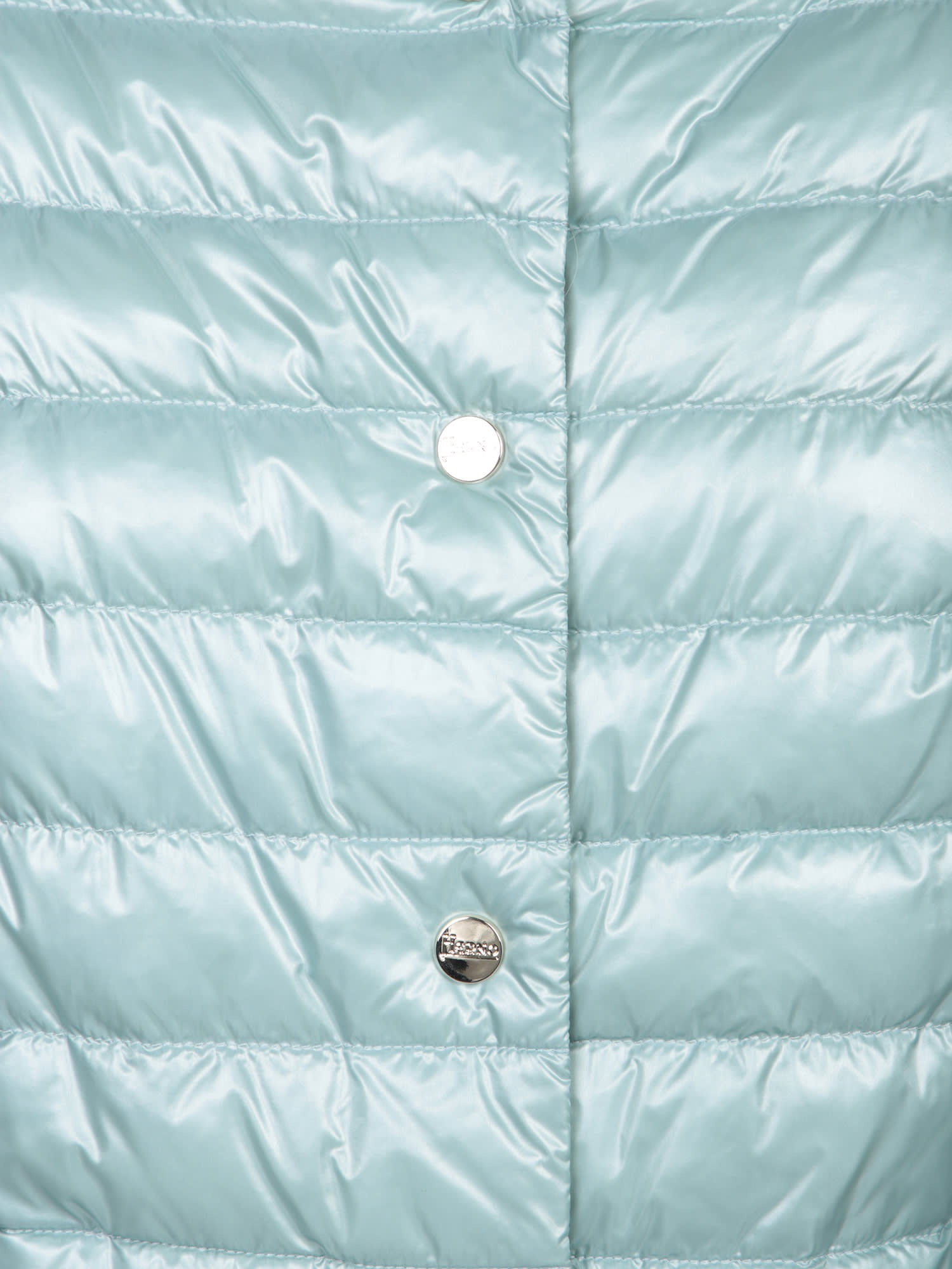Herno Reversible Blue Jacket With Button Front Closure In Azzurro-ghiaccio