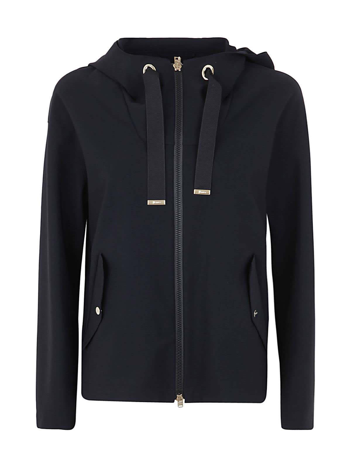 Herno Scuba Hooded Cape In Black