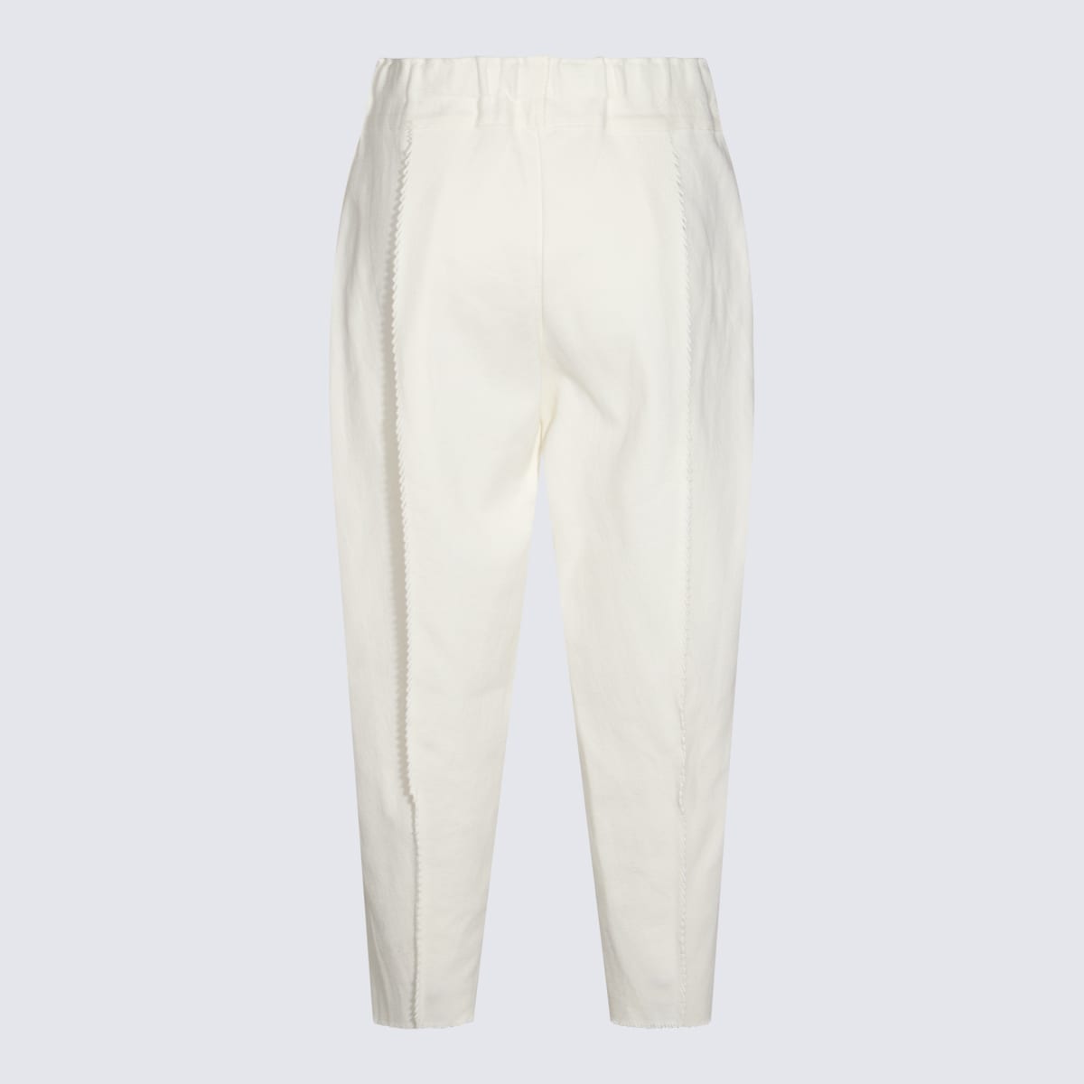 Shop Issey Miyake White Cotton Pants In Frost White