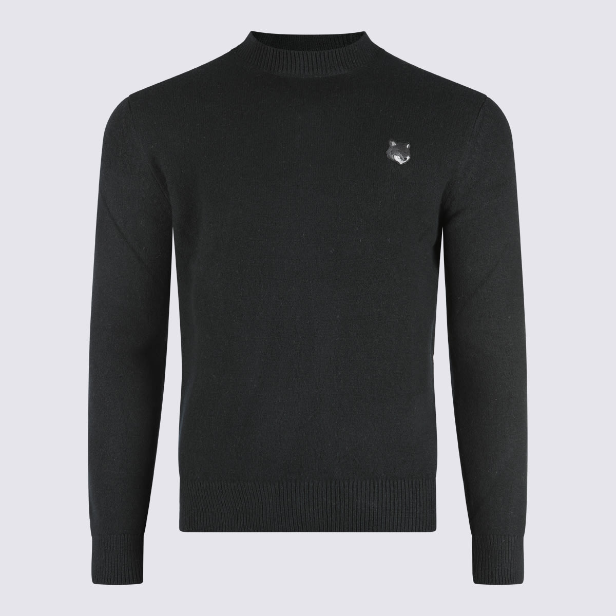 MAISON KITSUNÉ BLACK WOOL KNITWEAR 