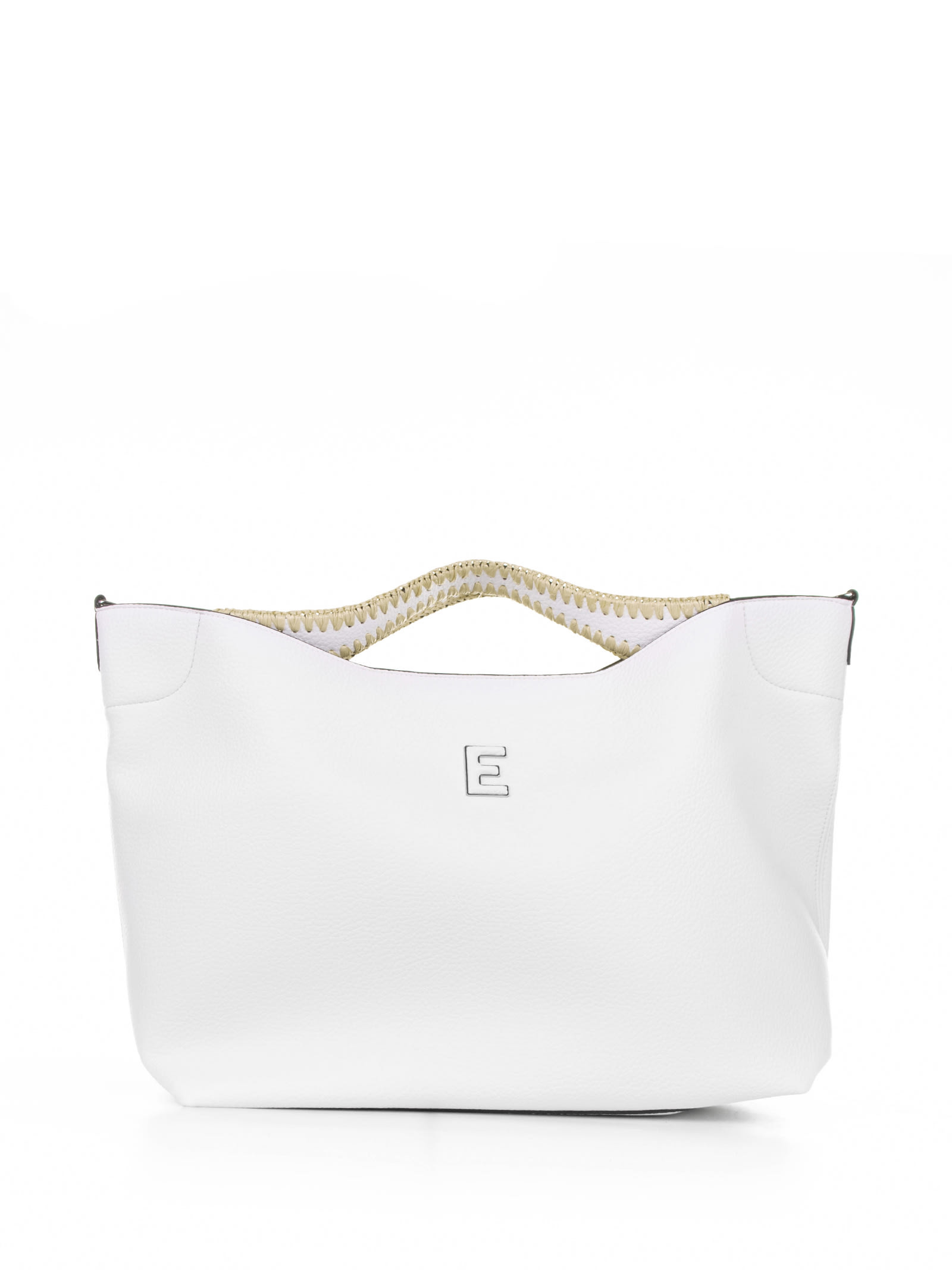 Shop Ermanno Scervino Rachele Large White Leather Handbag In Bianco