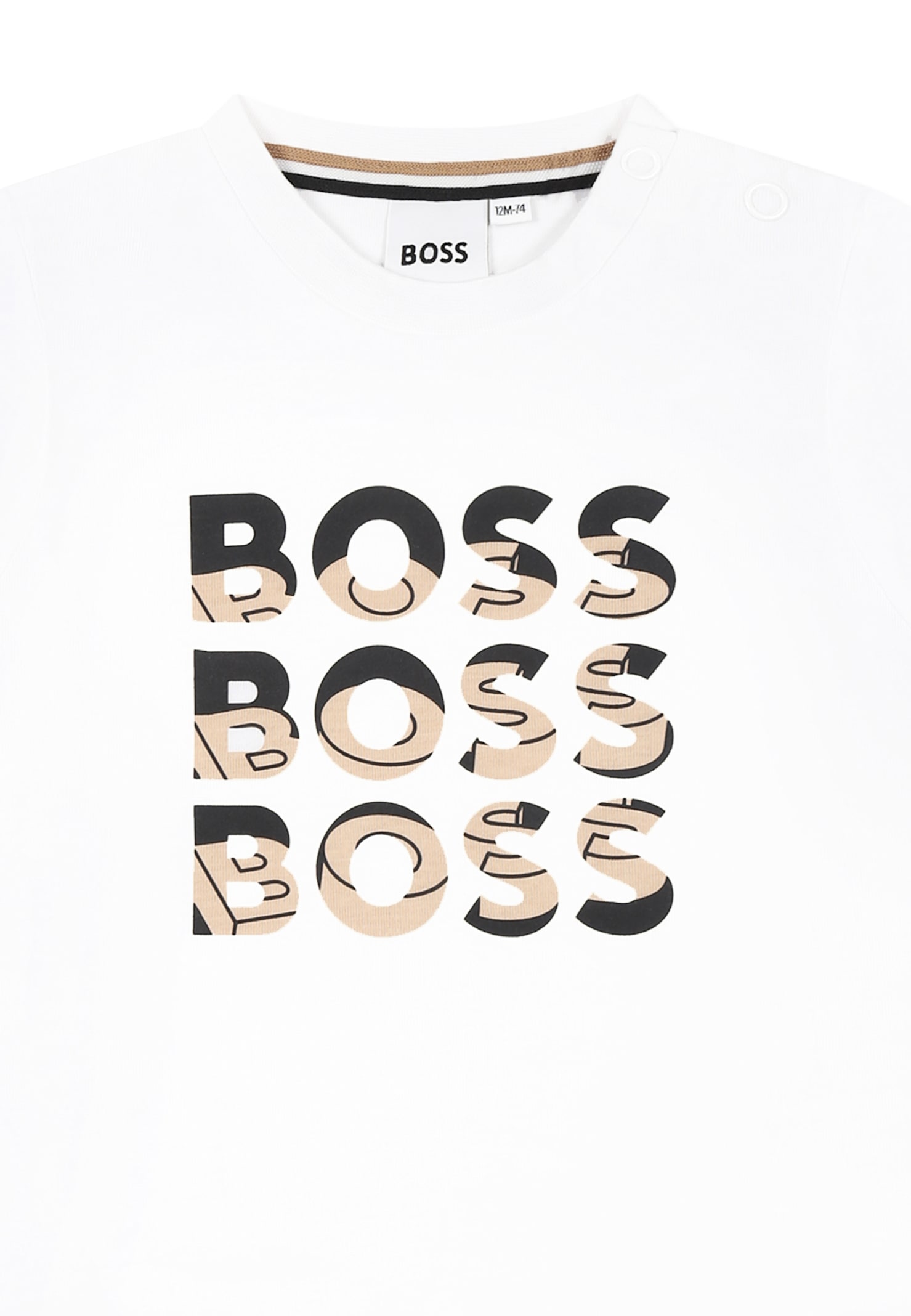 Hugo Boss White T-shirt For Baby Boy With Logo In White