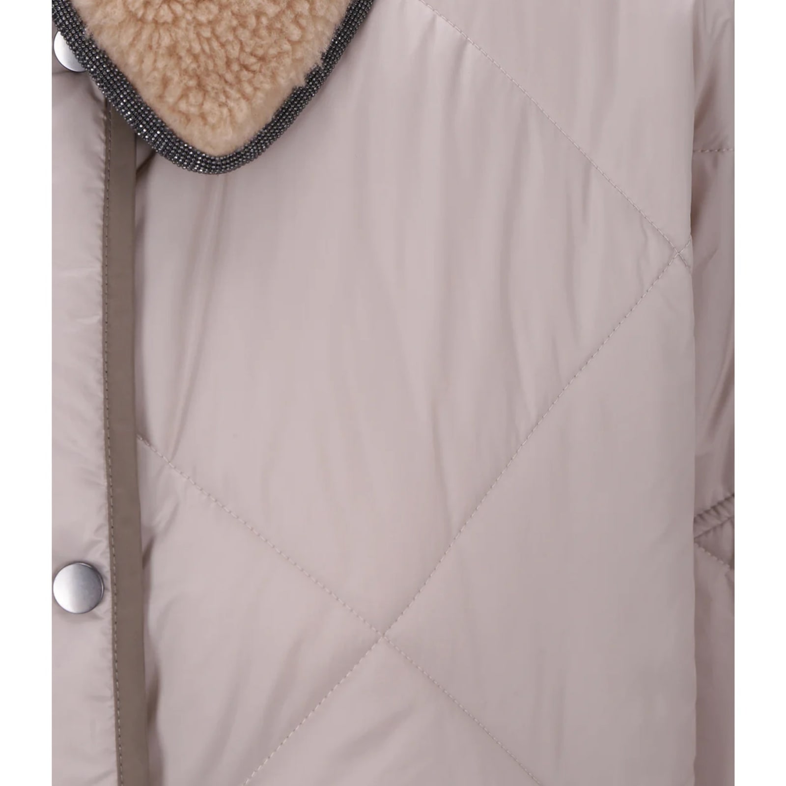 Shop Brunello Cucinelli Padded Jacket In Beige