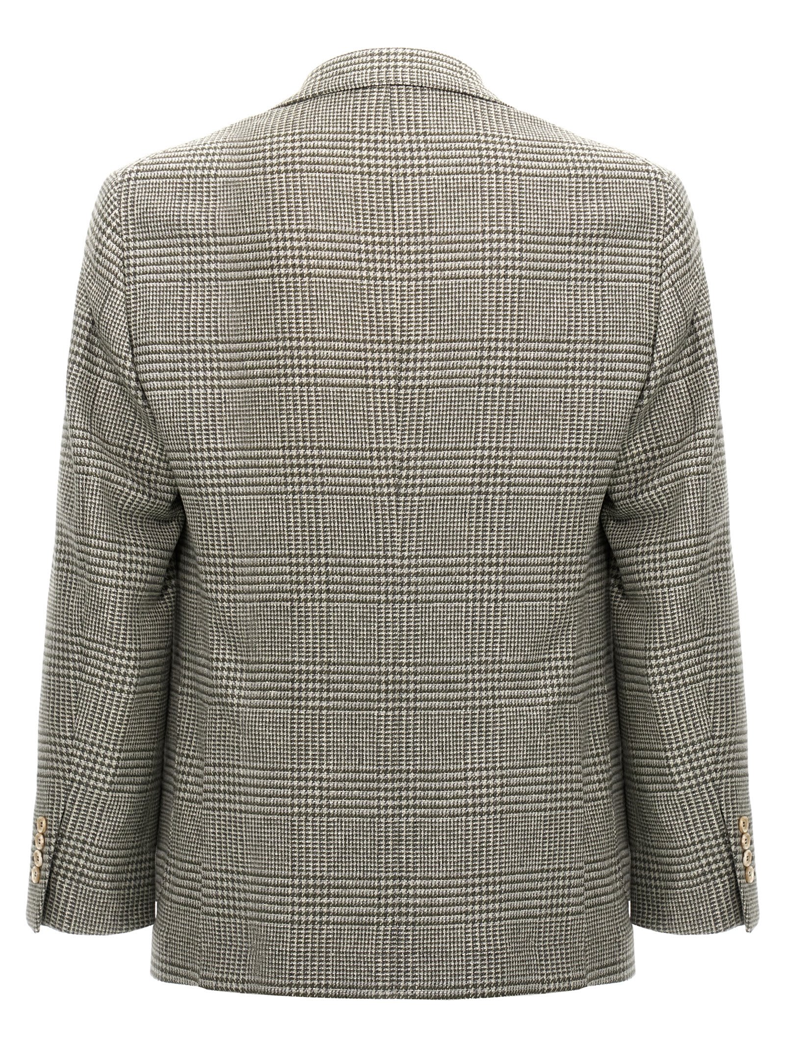 Shop Brunello Cucinelli Check Single-breasted Blazer In Green