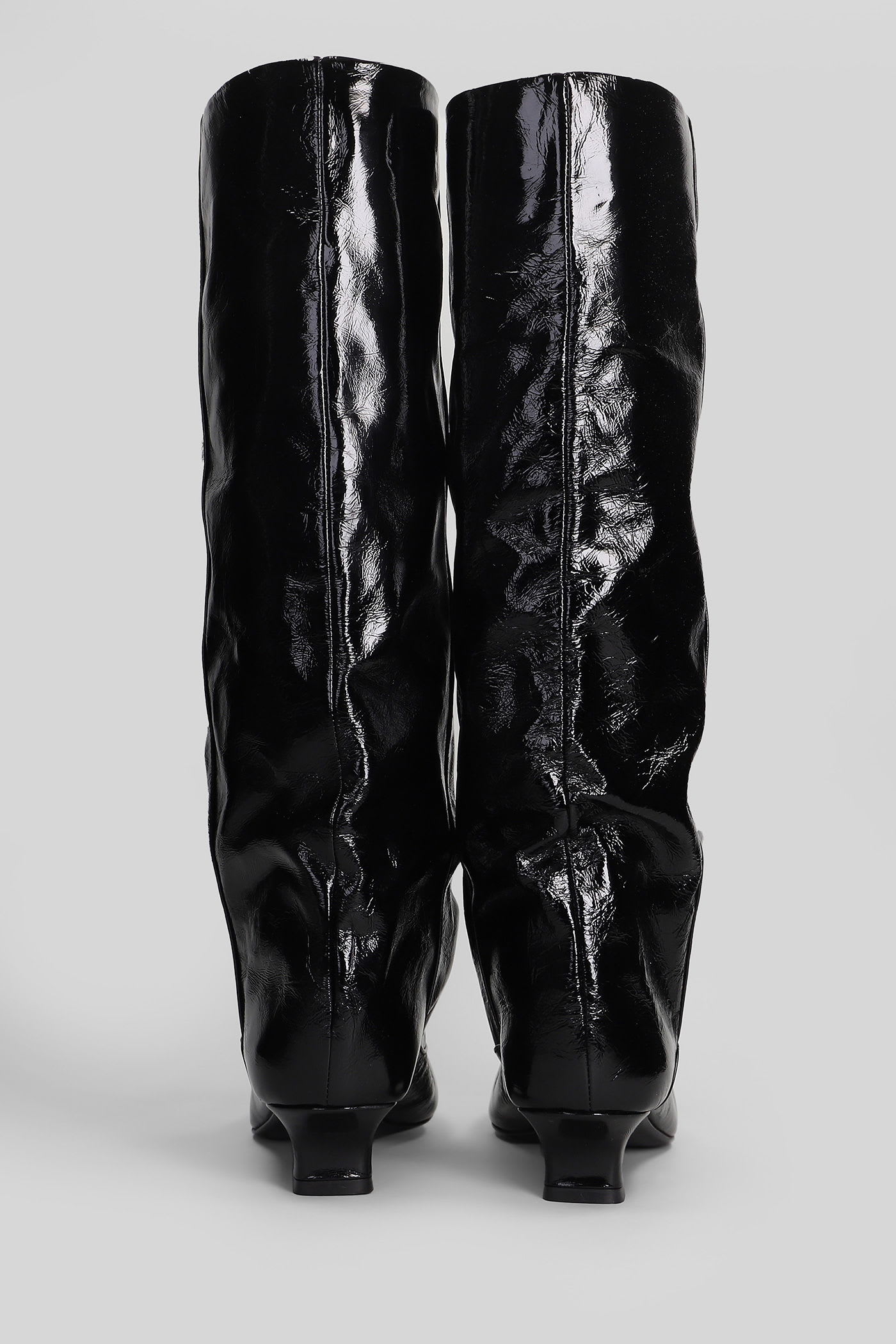 The Seller Low Heels Boots In Black Leather In Black