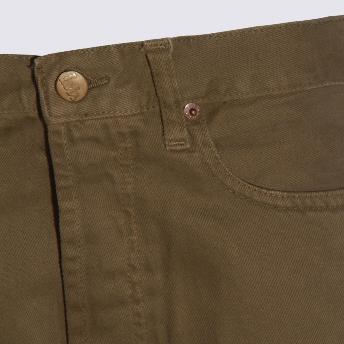 Lois Milatary Denim Cotton Jeans In Green