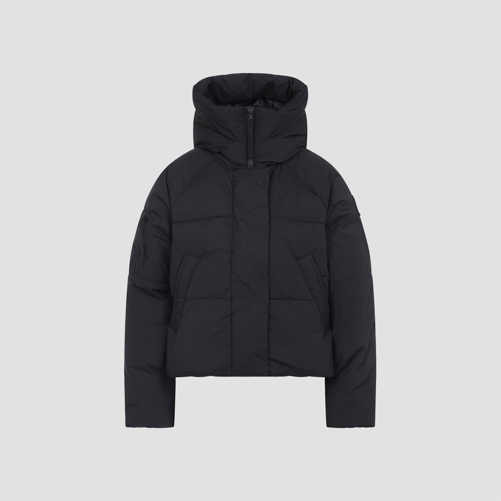 Canada Goose Cropped Puffer Jacket With Concealed Zipper In Black