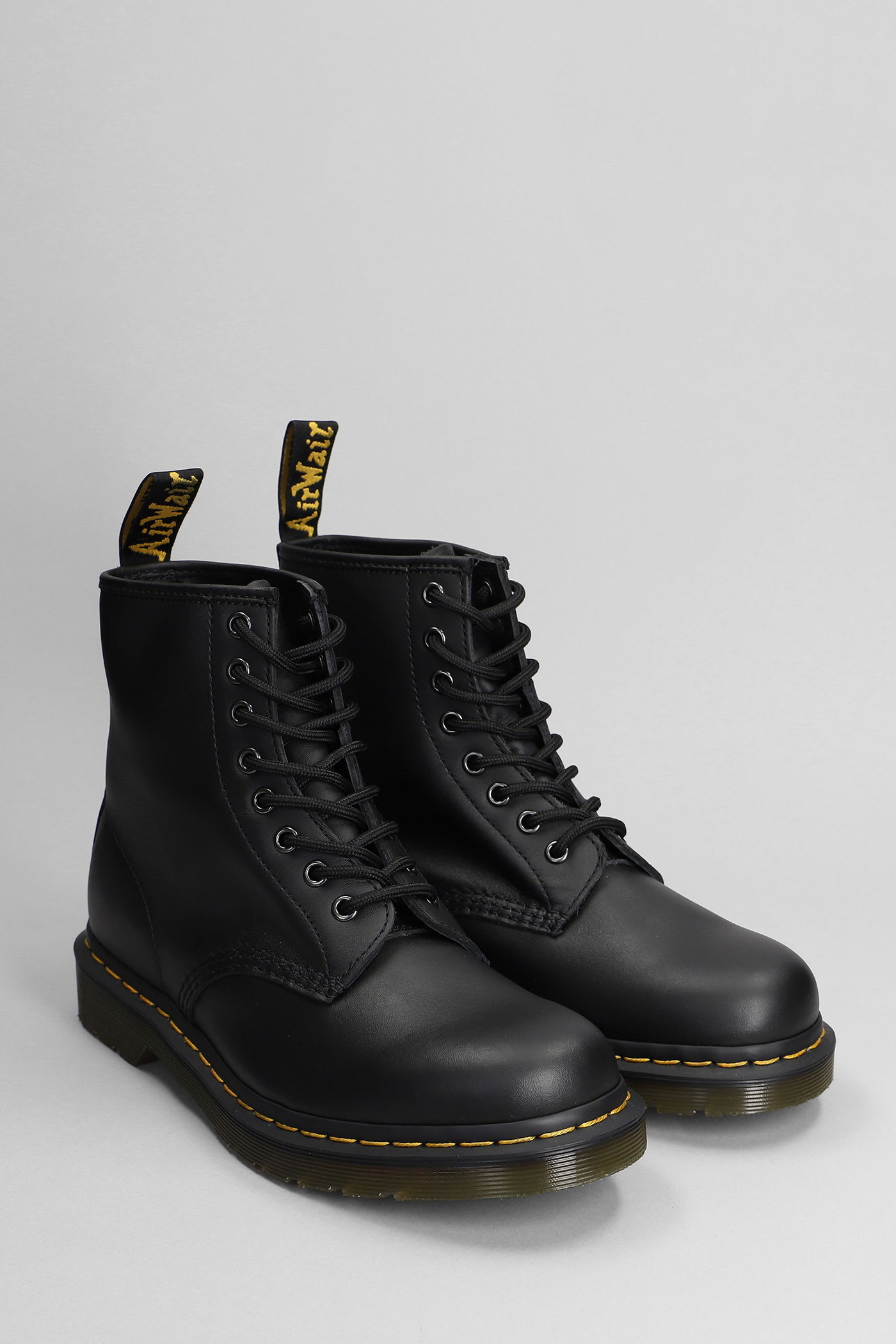 Dr. Martens 1460 Combat Boots In Black Leather In Multi