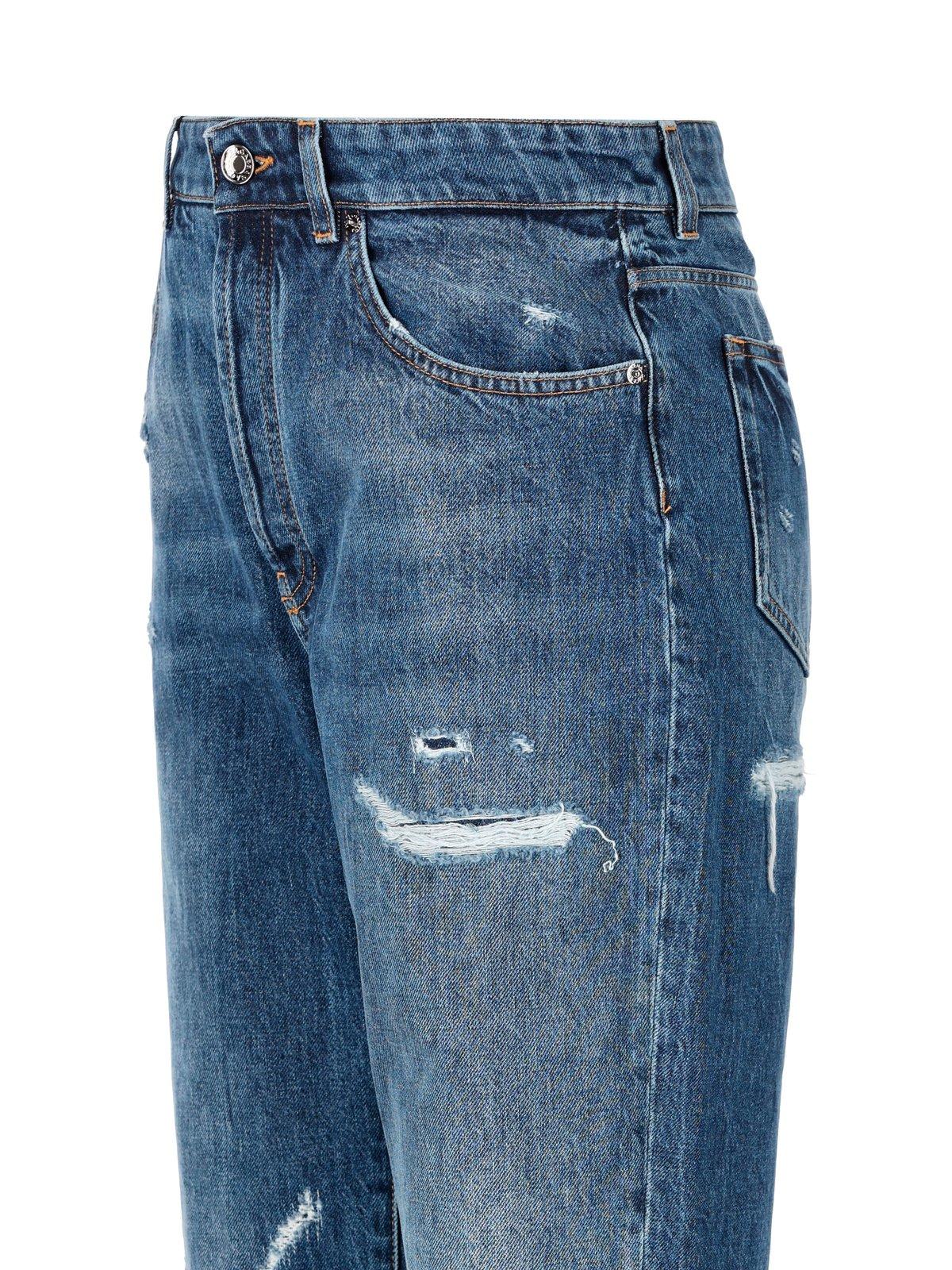 Shop Dolce & Gabbana Ripped Jeans In Blu
