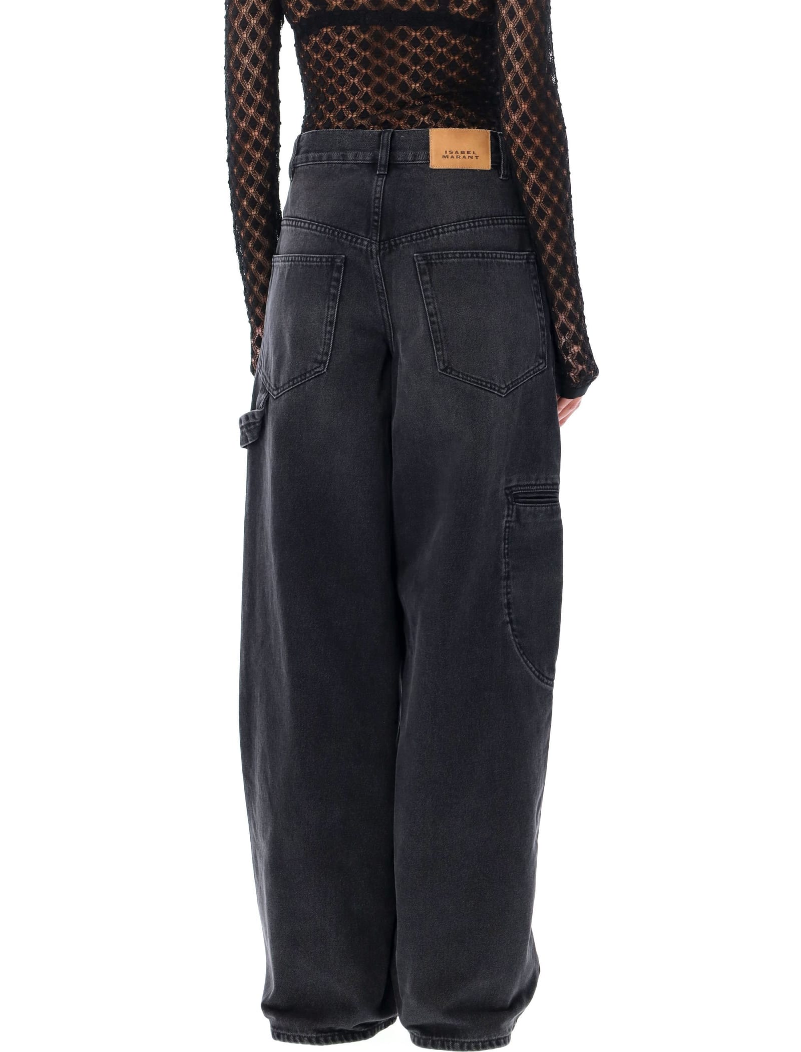 Isabel Marant Étoile Isabel Marant Etoile Solene Cargo Jeans In Faded Black